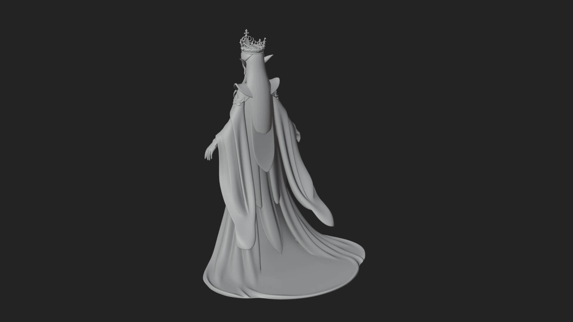 Elven Queen Statue Design 16 3D Print Model 3D Model