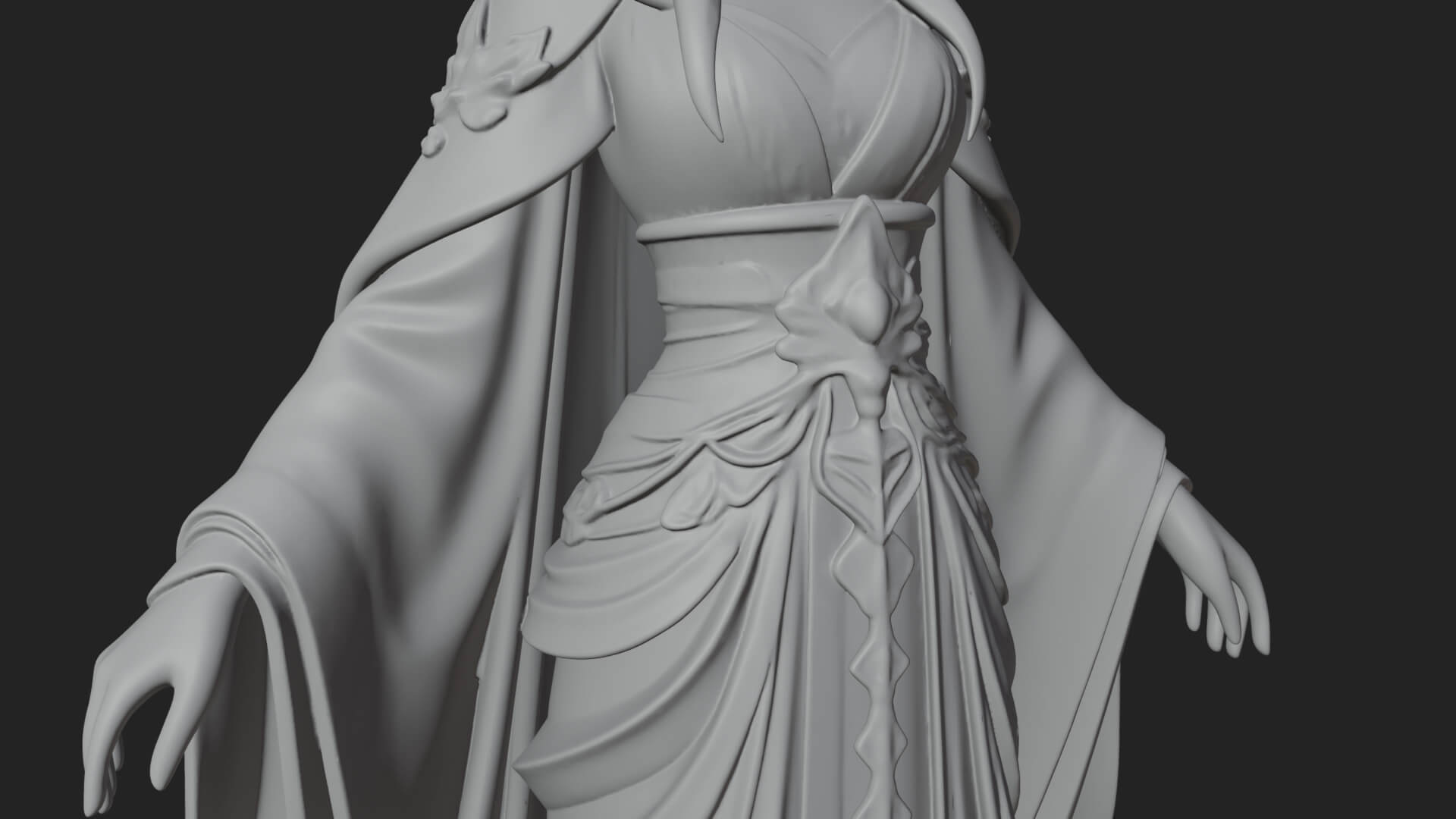 Elven Queen Statue Design 16 3D Print Model 3D Model