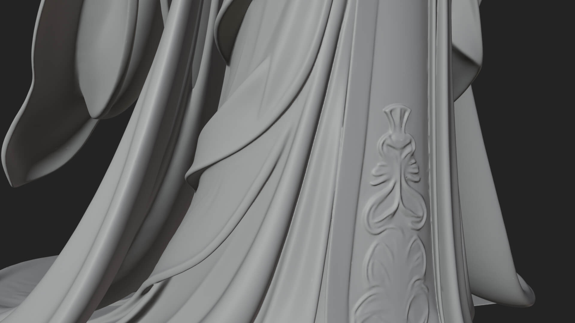Elven Queen Statue Design 16 3D Print Model 3D Model