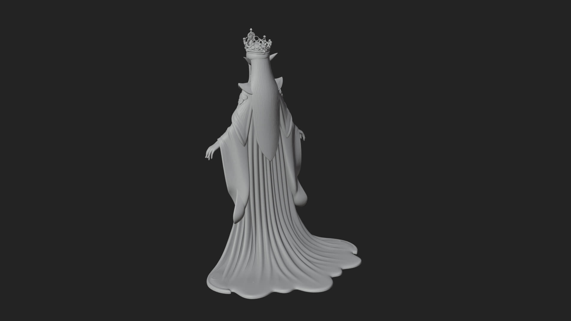 Elven Queen Statue Design 17 3D Print Model 3D Model