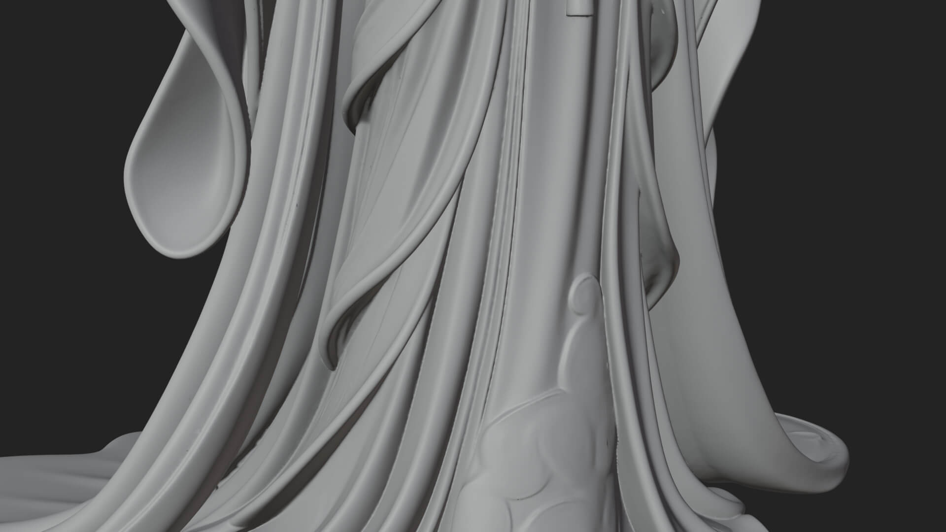 Elven Queen Statue Design 17 3D Print Model 3D Model