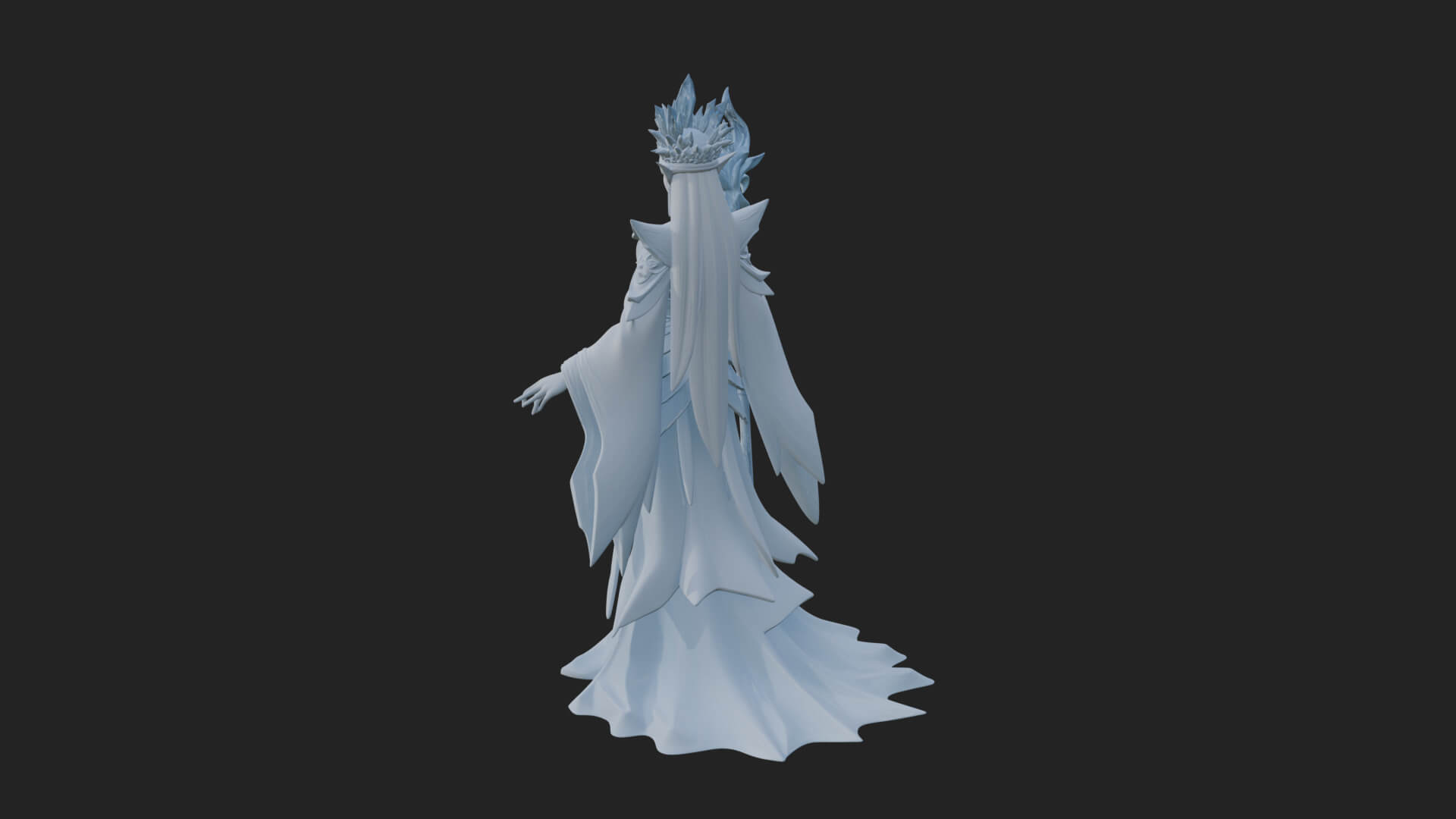 Elven Queen Statue Design 18 3D Print Model 3D Model