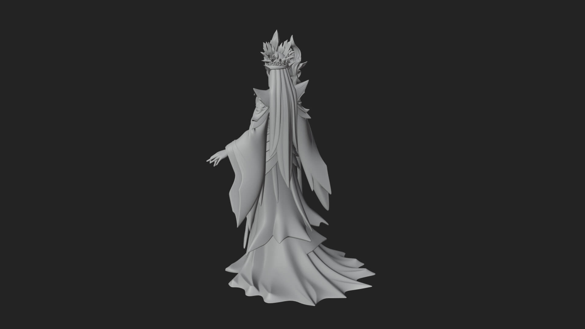 Elven Queen Statue Design 18 3D Print Model 3D Model