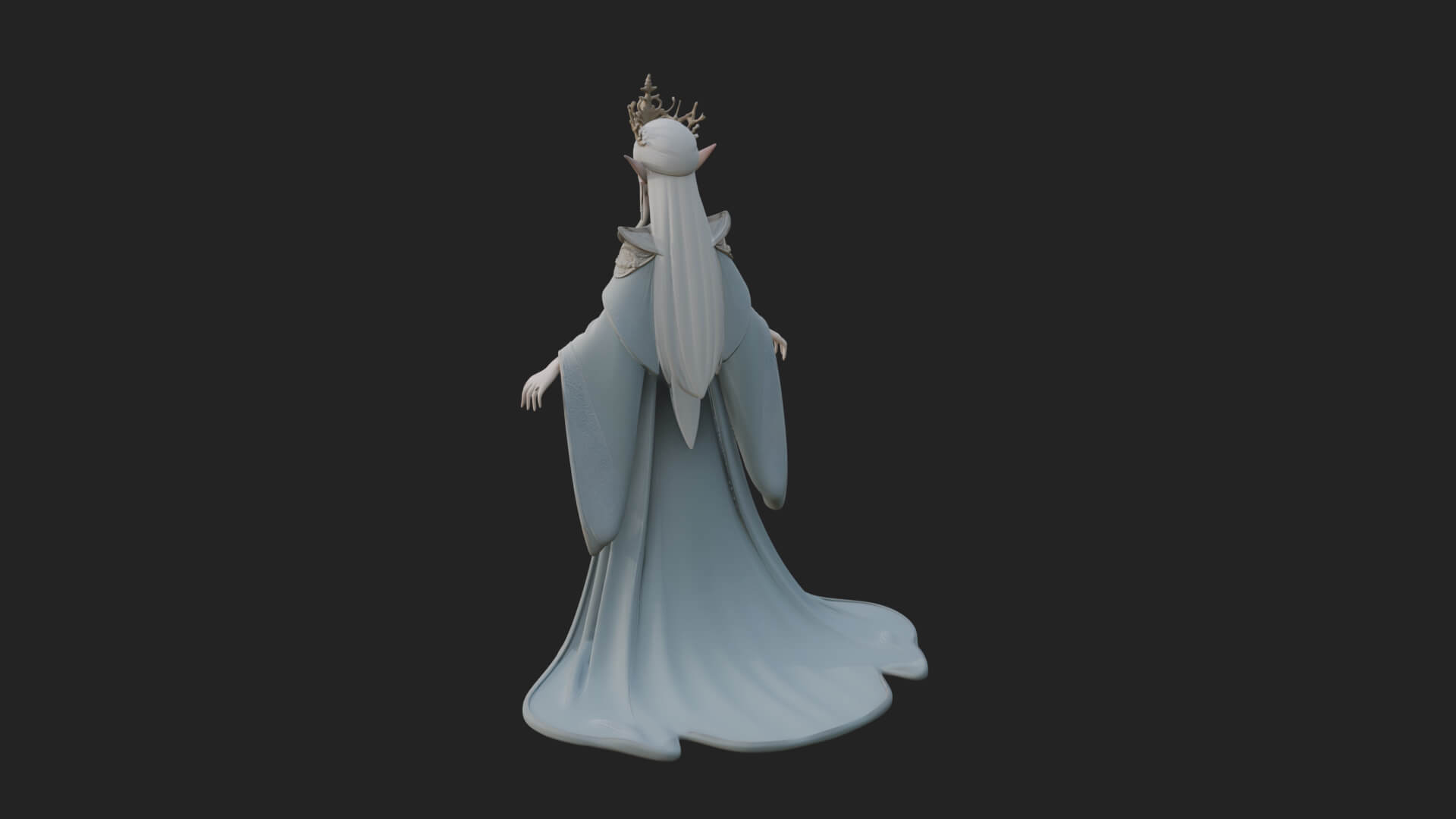 Elven Queen Statue Design 19 3D Print Model 3D Model