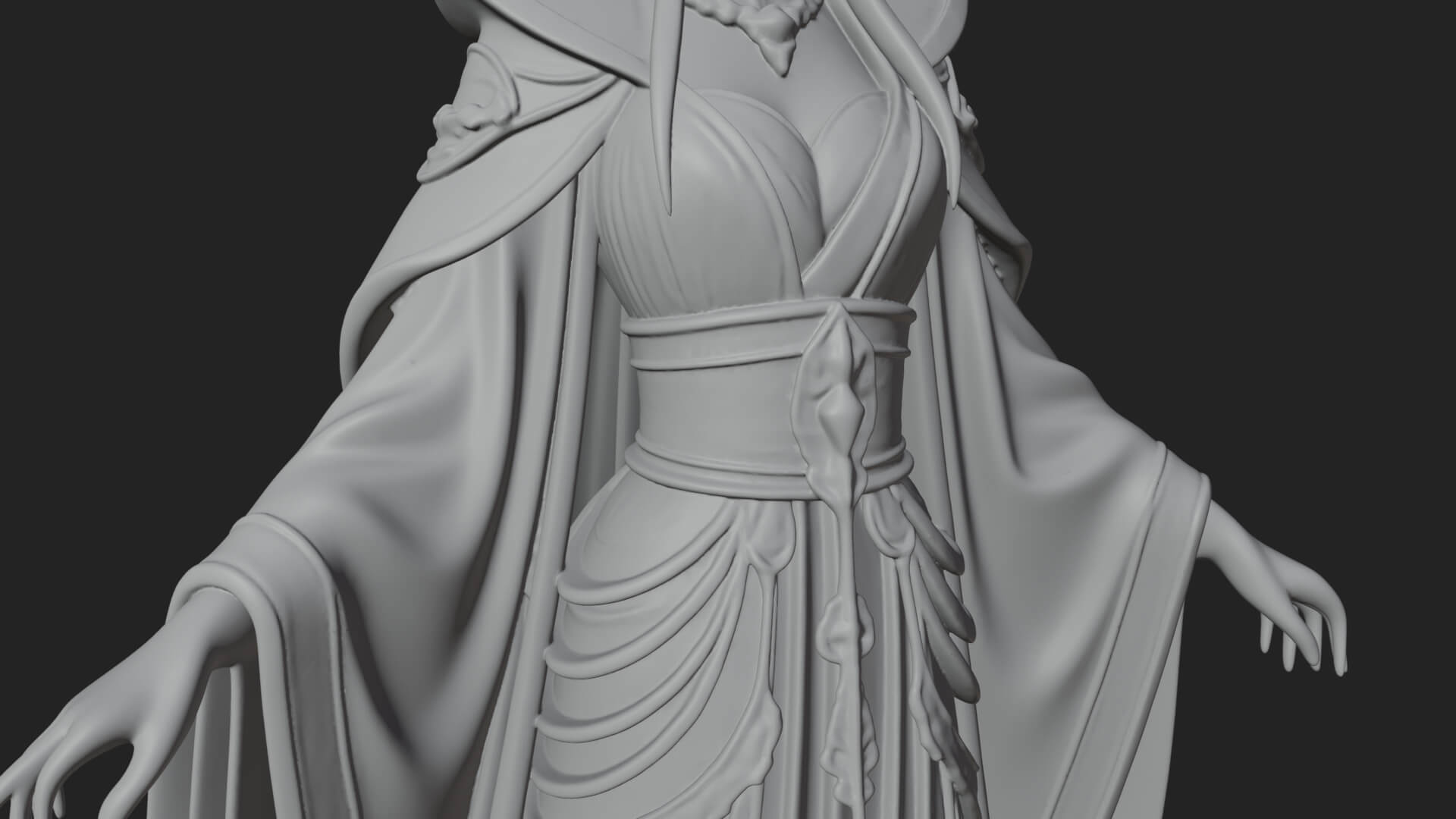 Elven Queen Statue Design 19 3D Print Model 3D Model