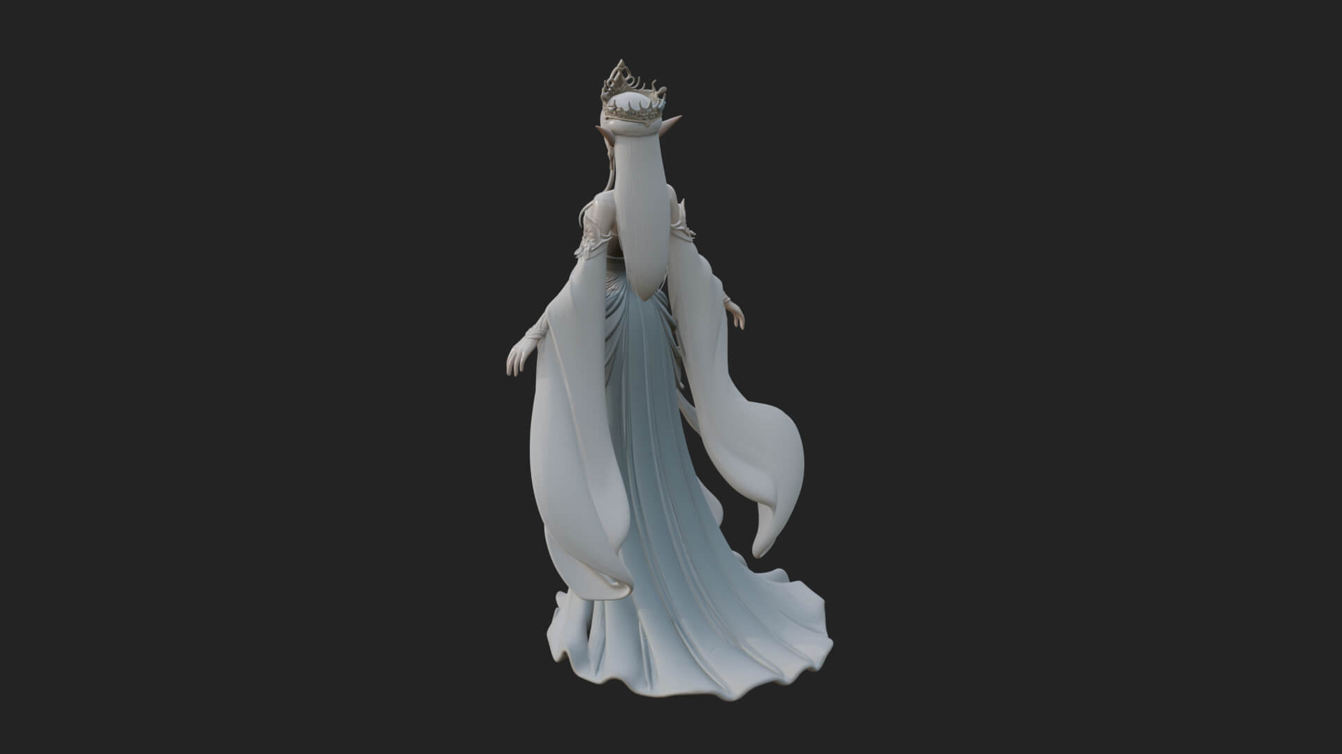 Elven Queen Statue Design 20 3D Print Model 3D Model