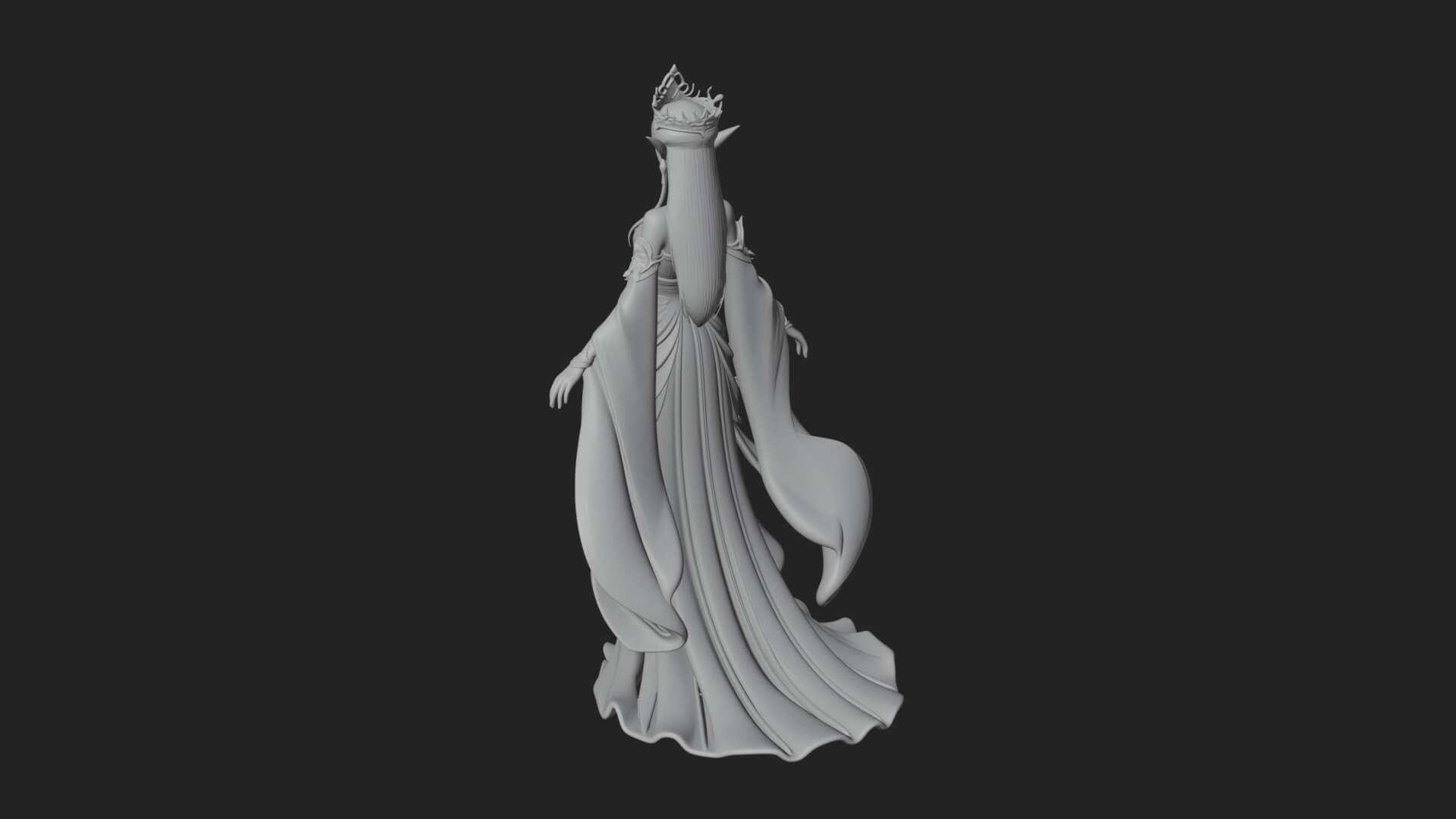 Elven Queen Statue Design 20 3D Print Model 3D Model