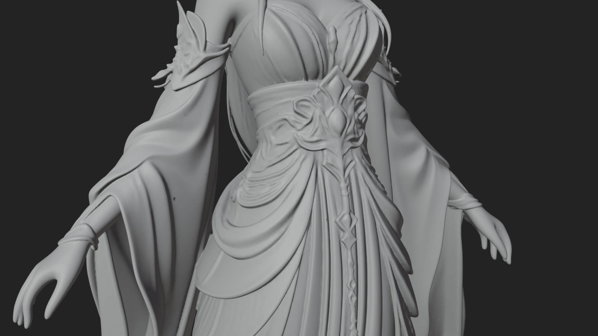 Elven Queen Statue Design 20 3D Print Model 3D Model