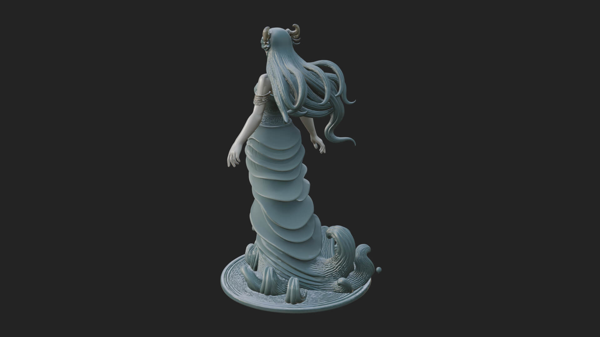 Elven Queen Statue Design 21 3D Print Model 3D Model