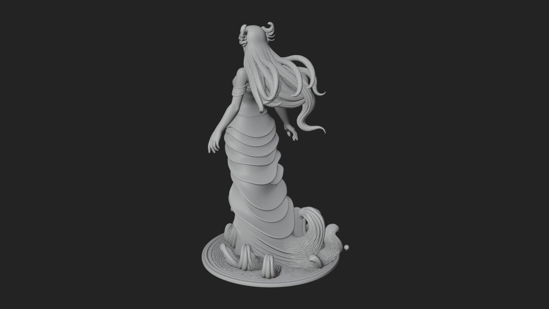Elven Queen Statue Design 21 3D Print Model 3D Model