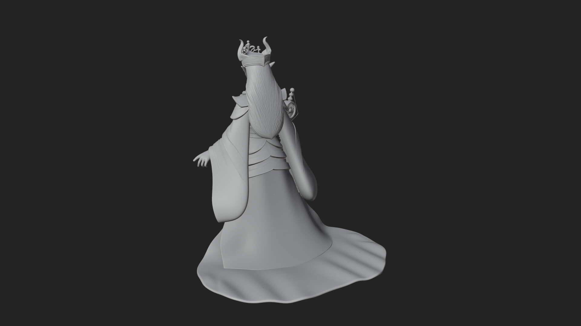 Elven Queen Statue Design 22 3D Print Model 3D Model