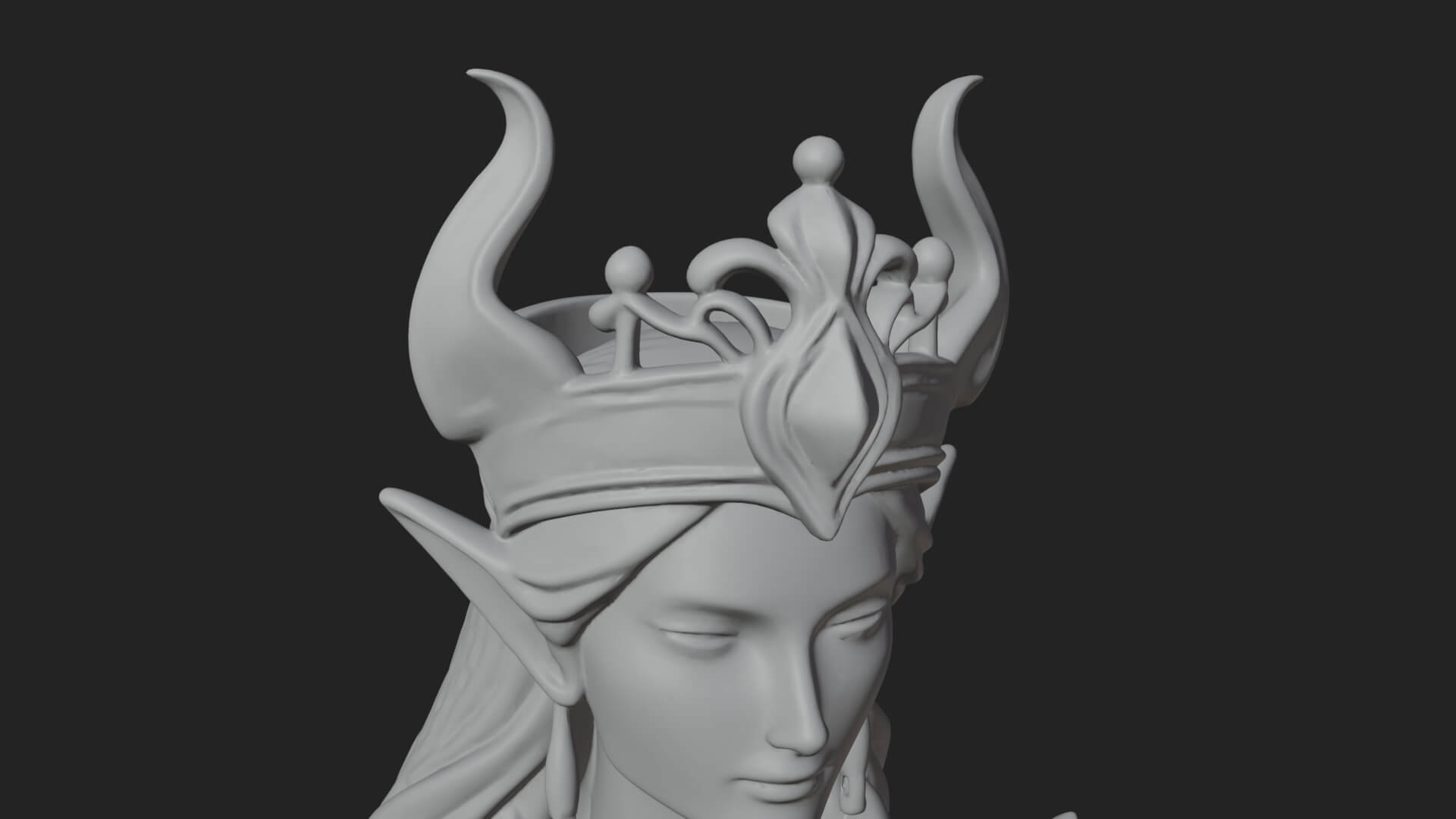 Elven Queen Statue Design 22 3D Print Model 3D Model