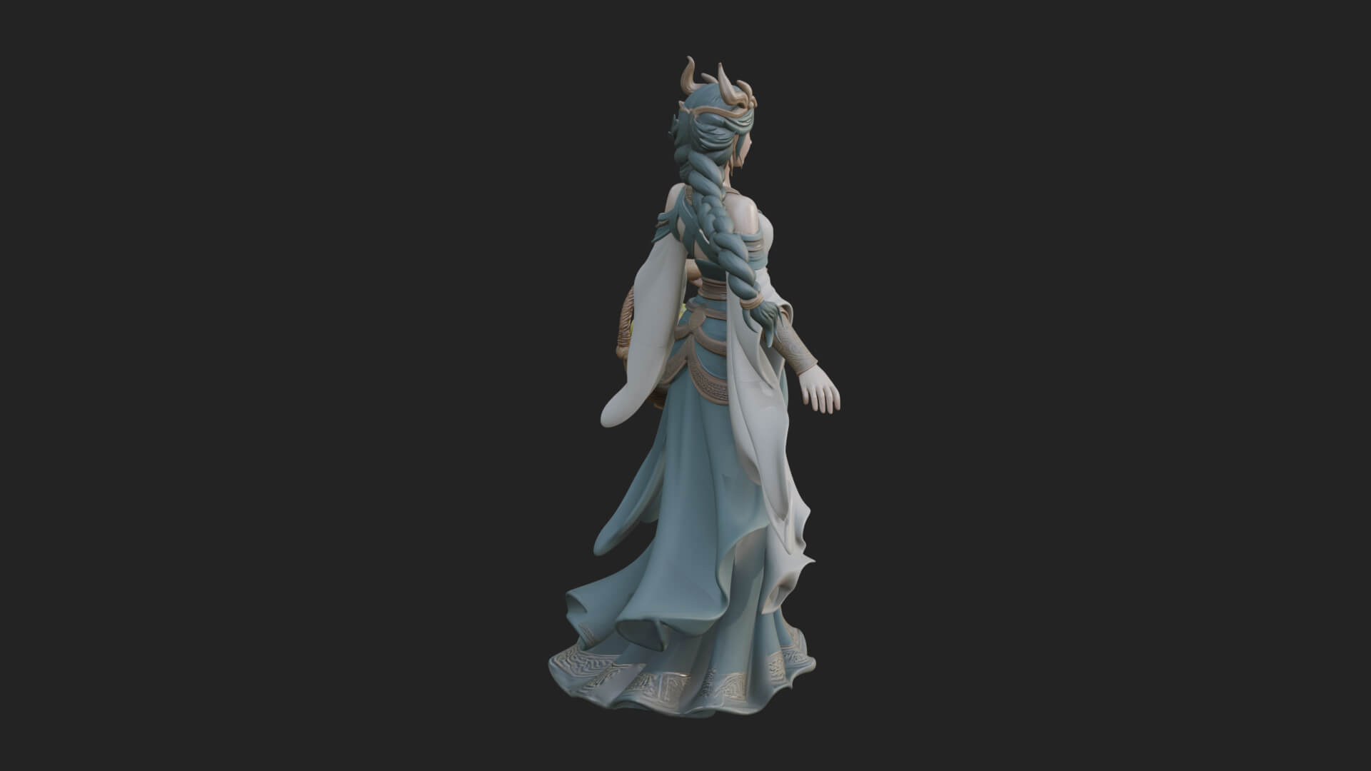 Elven Queen Statue Design 23 3D Print Model 3D Model