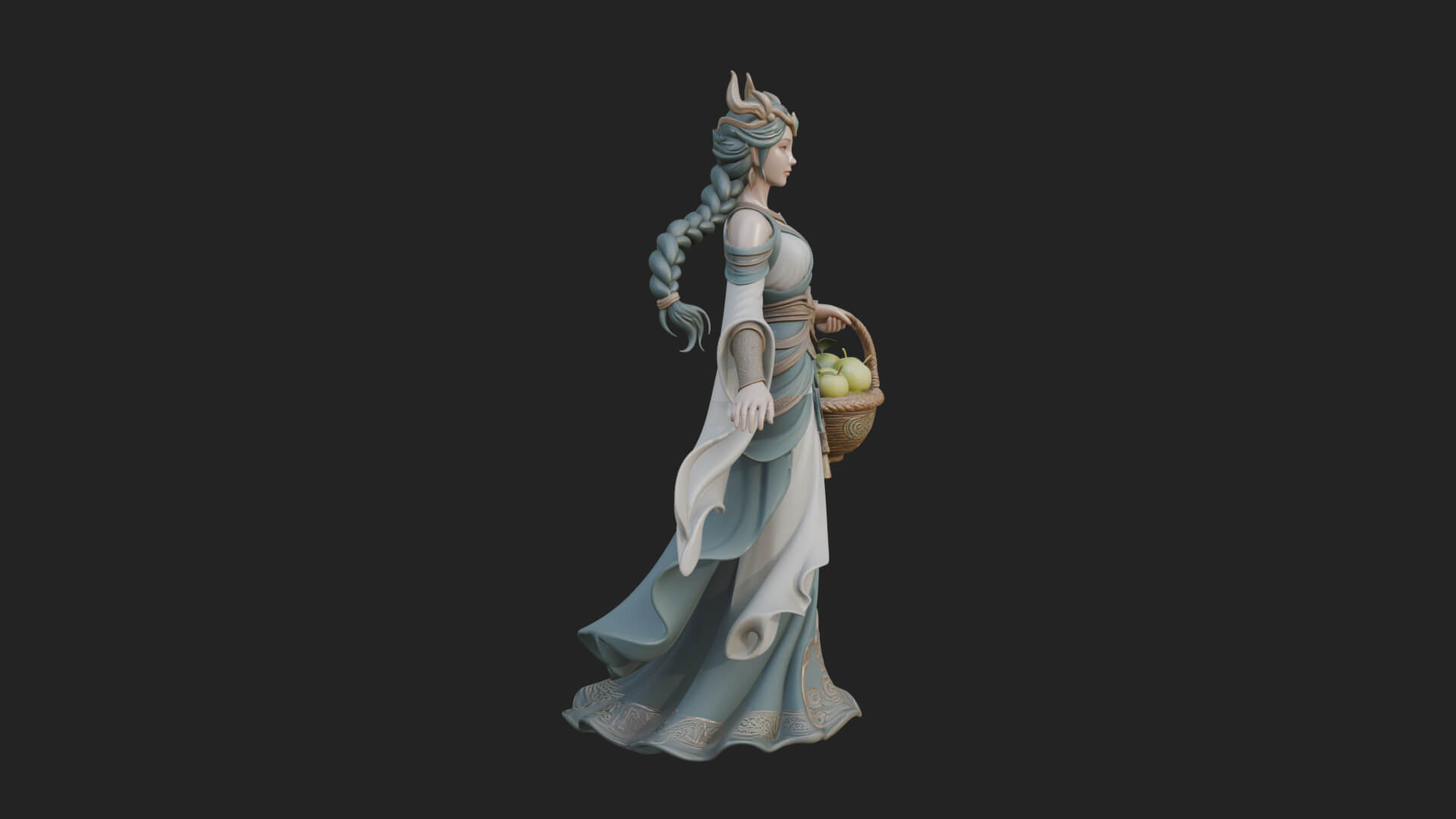 Elven Queen Statue Design 23 3D Print Model 3D Model