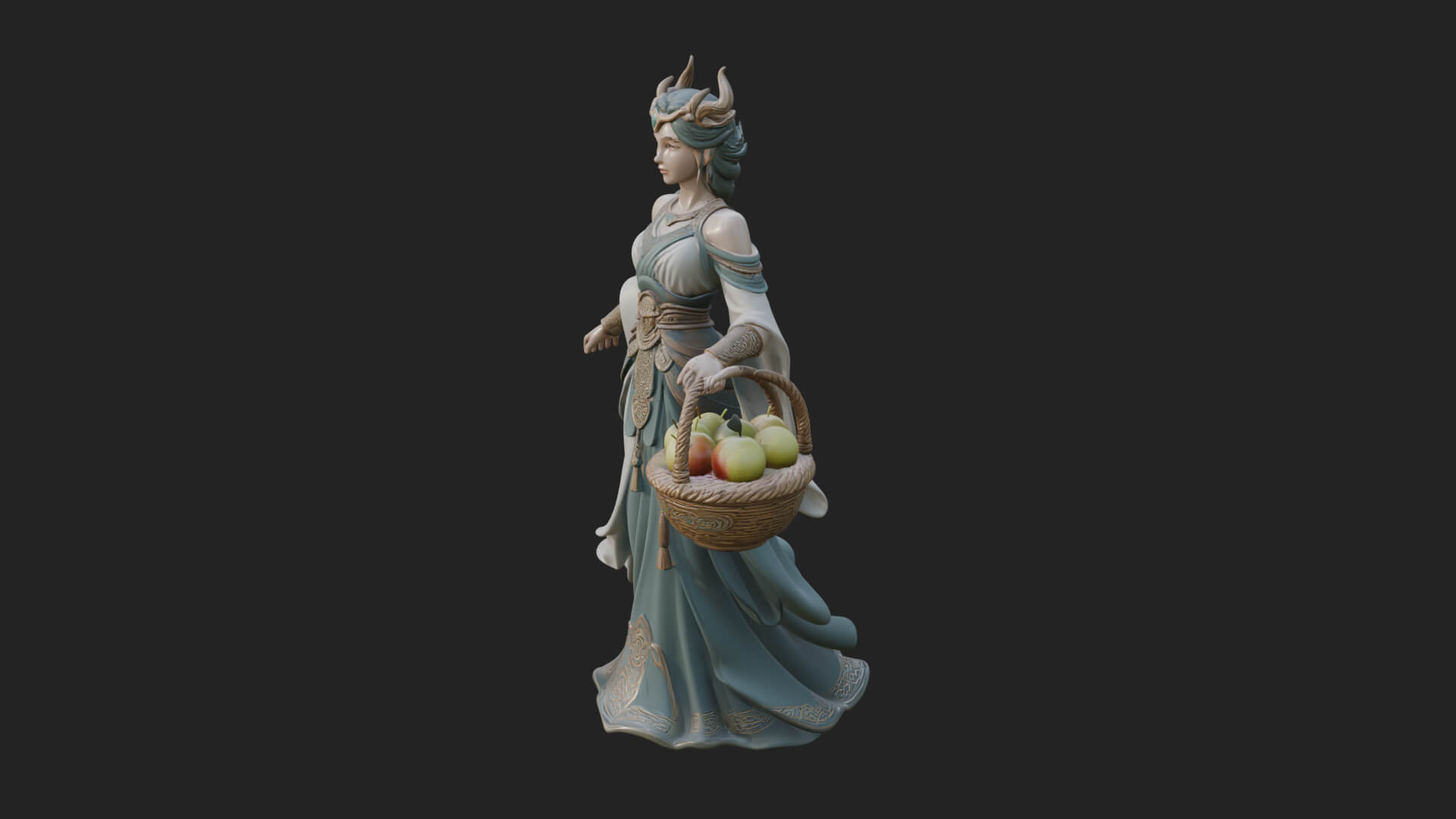 Elven Queen Statue Design 23 3D Print Model 3D Model