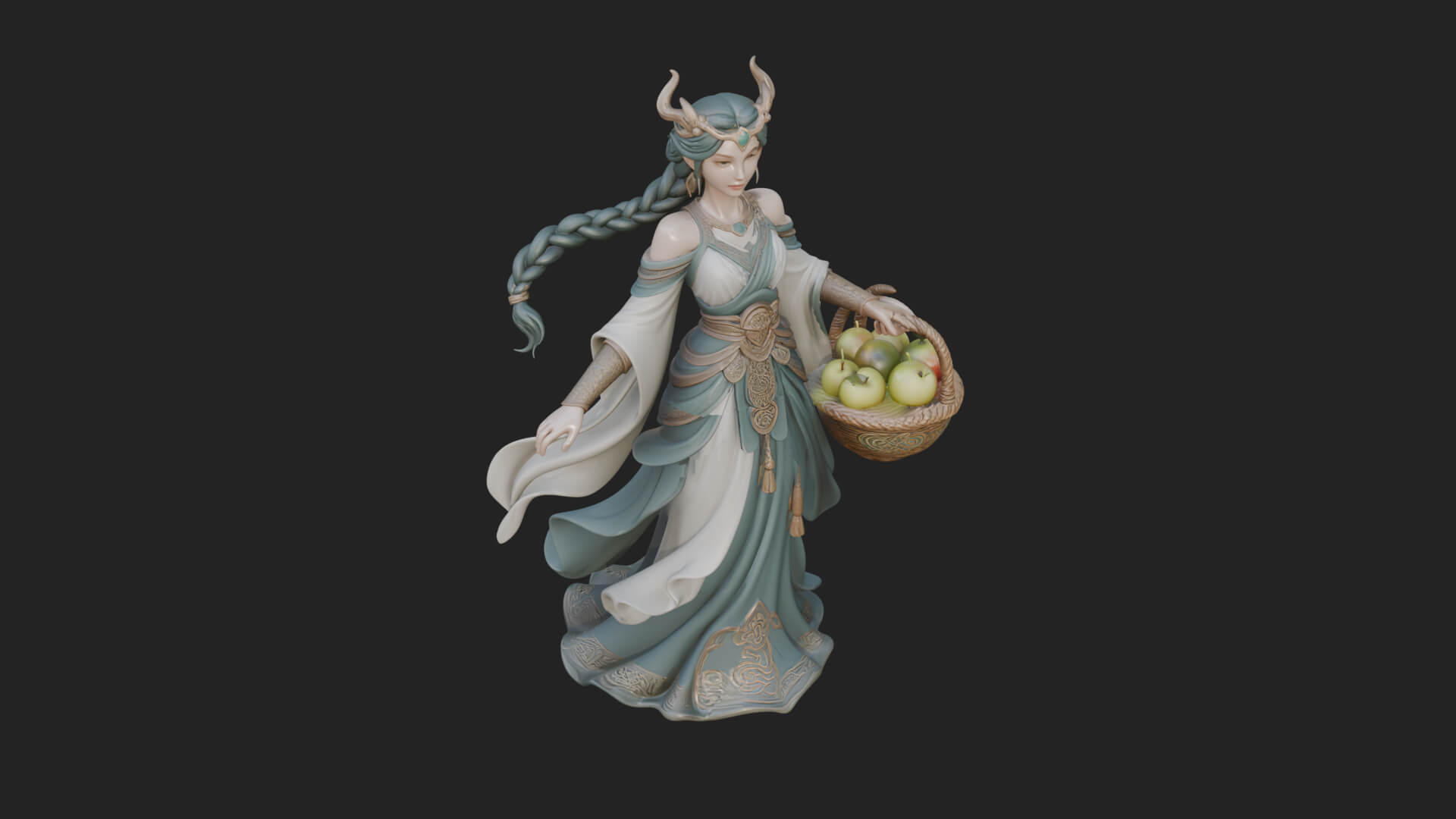 Elven Queen Statue Design 23 3D Print Model 3D Model