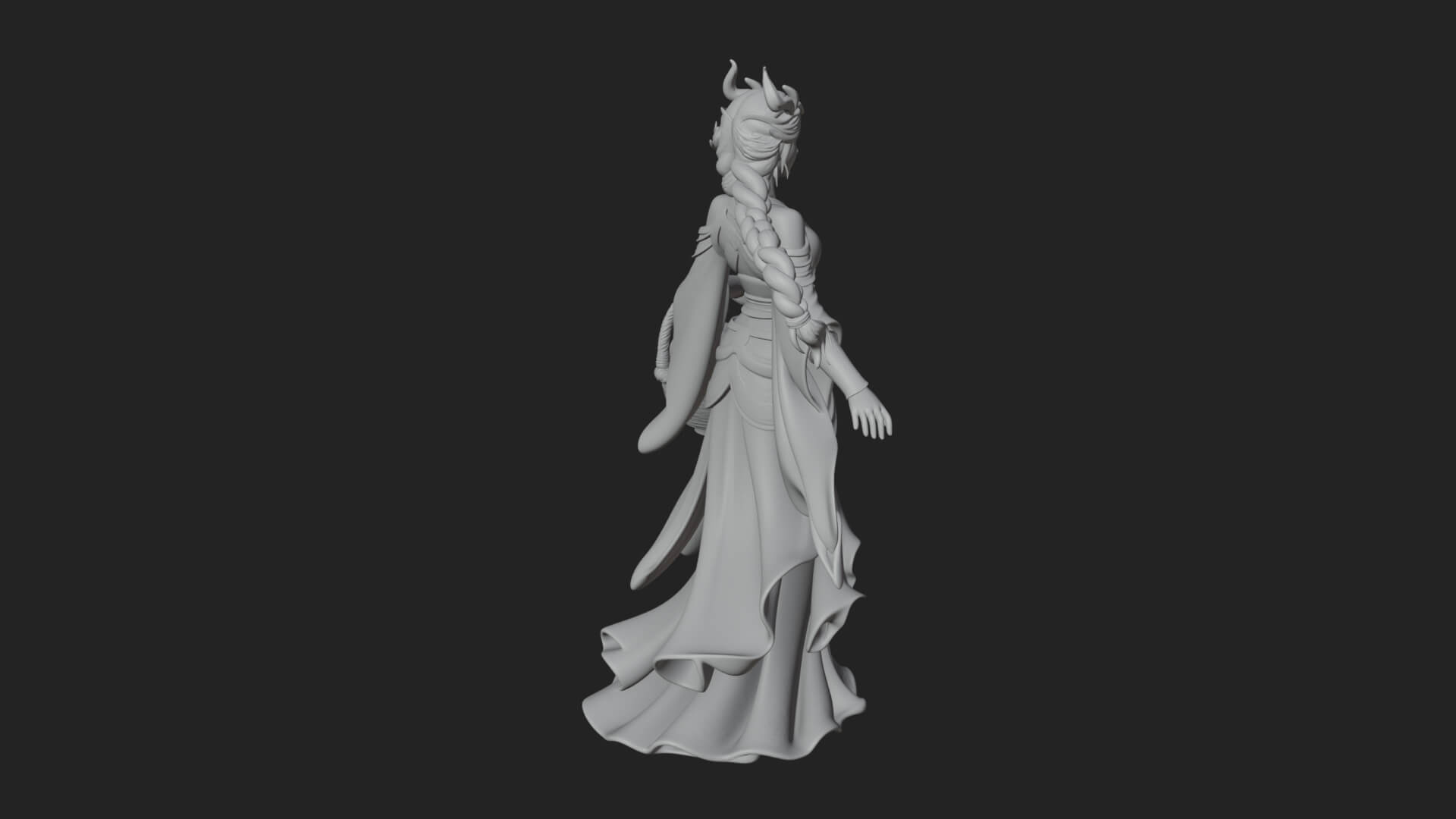 Elven Queen Statue Design 23 3D Print Model 3D Model