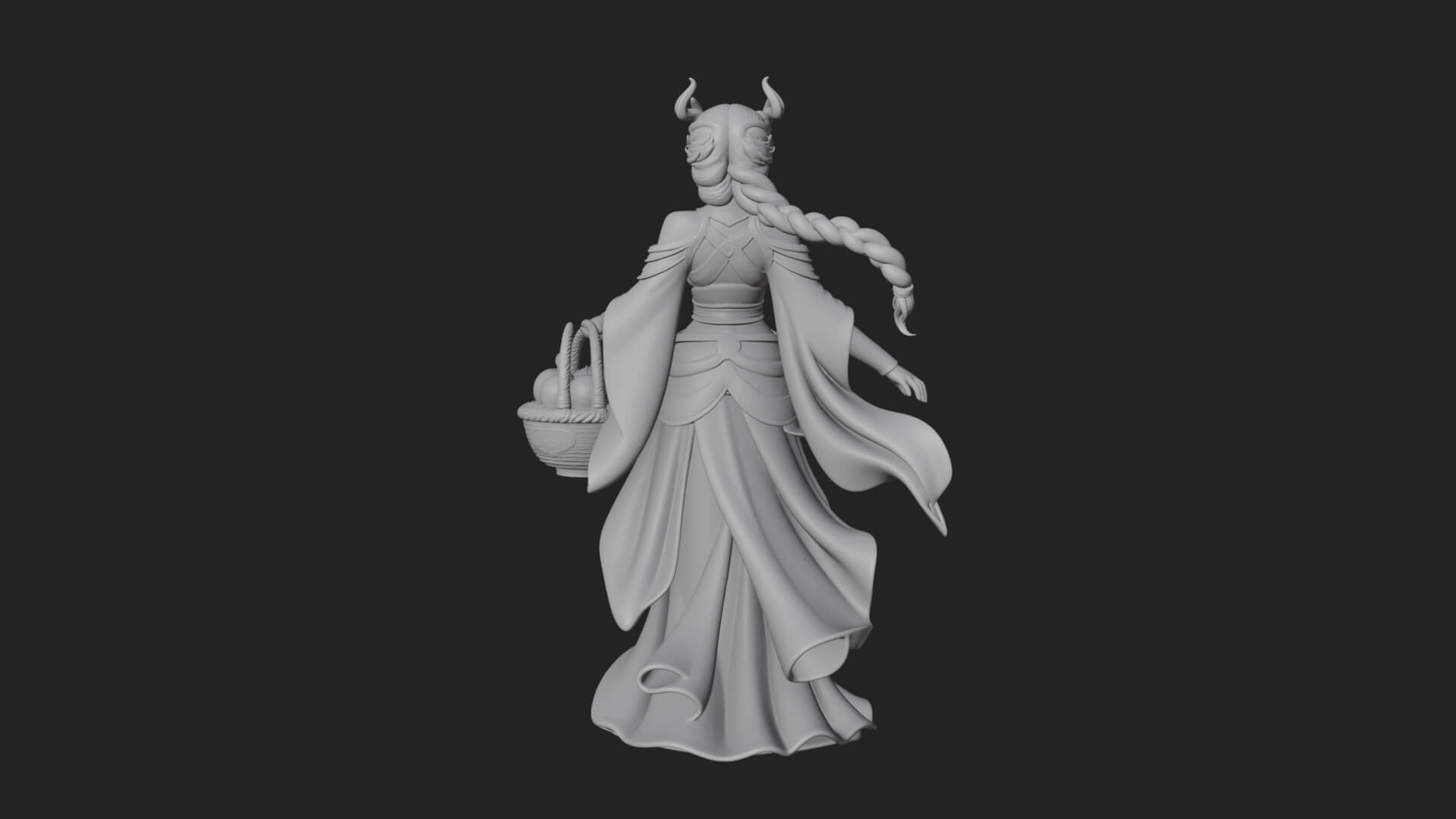 Elven Queen Statue Design 23 3D Print Model 3D Model