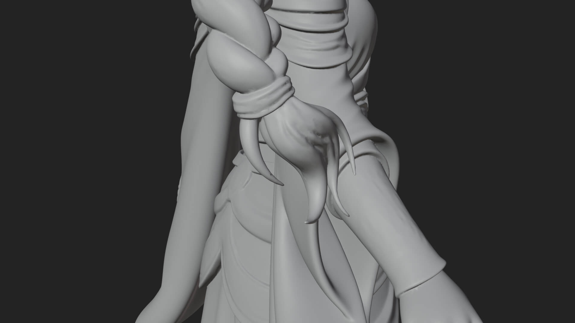 Elven Queen Statue Design 23 3D Print Model 3D Model