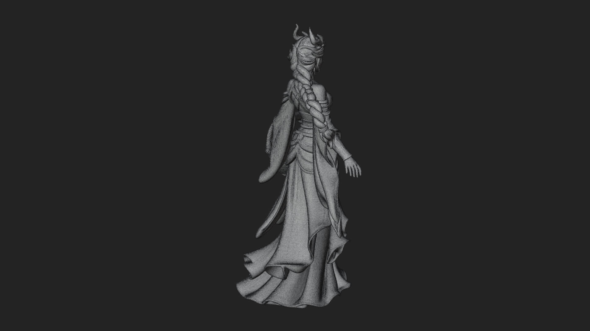 Elven Queen Statue Design 23 3D Print Model 3D Model