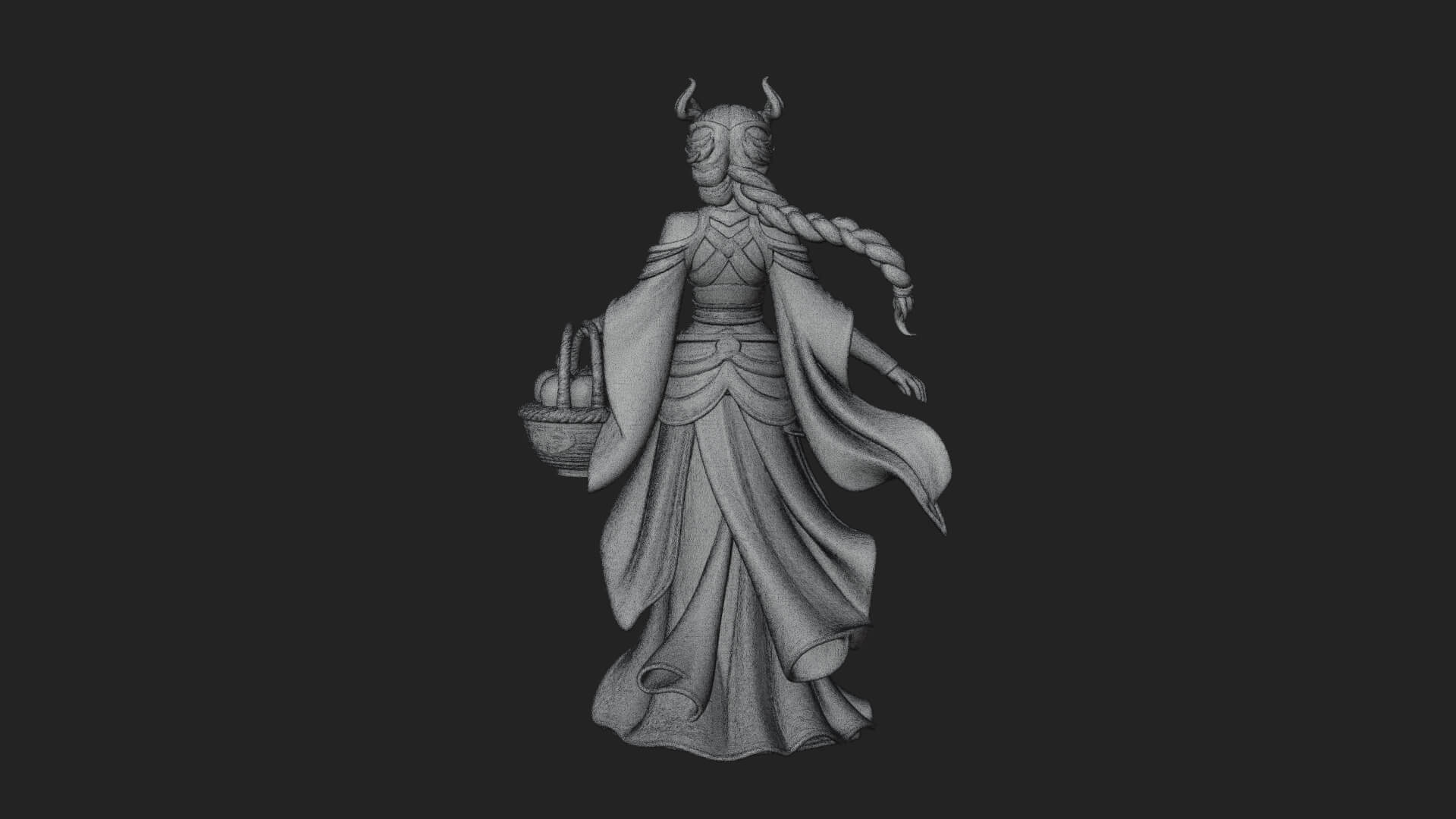 Elven Queen Statue Design 23 3D Print Model 3D Model