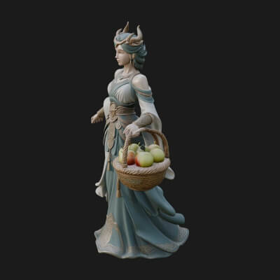 Elven Queen Statue Design 23 3D Print Model