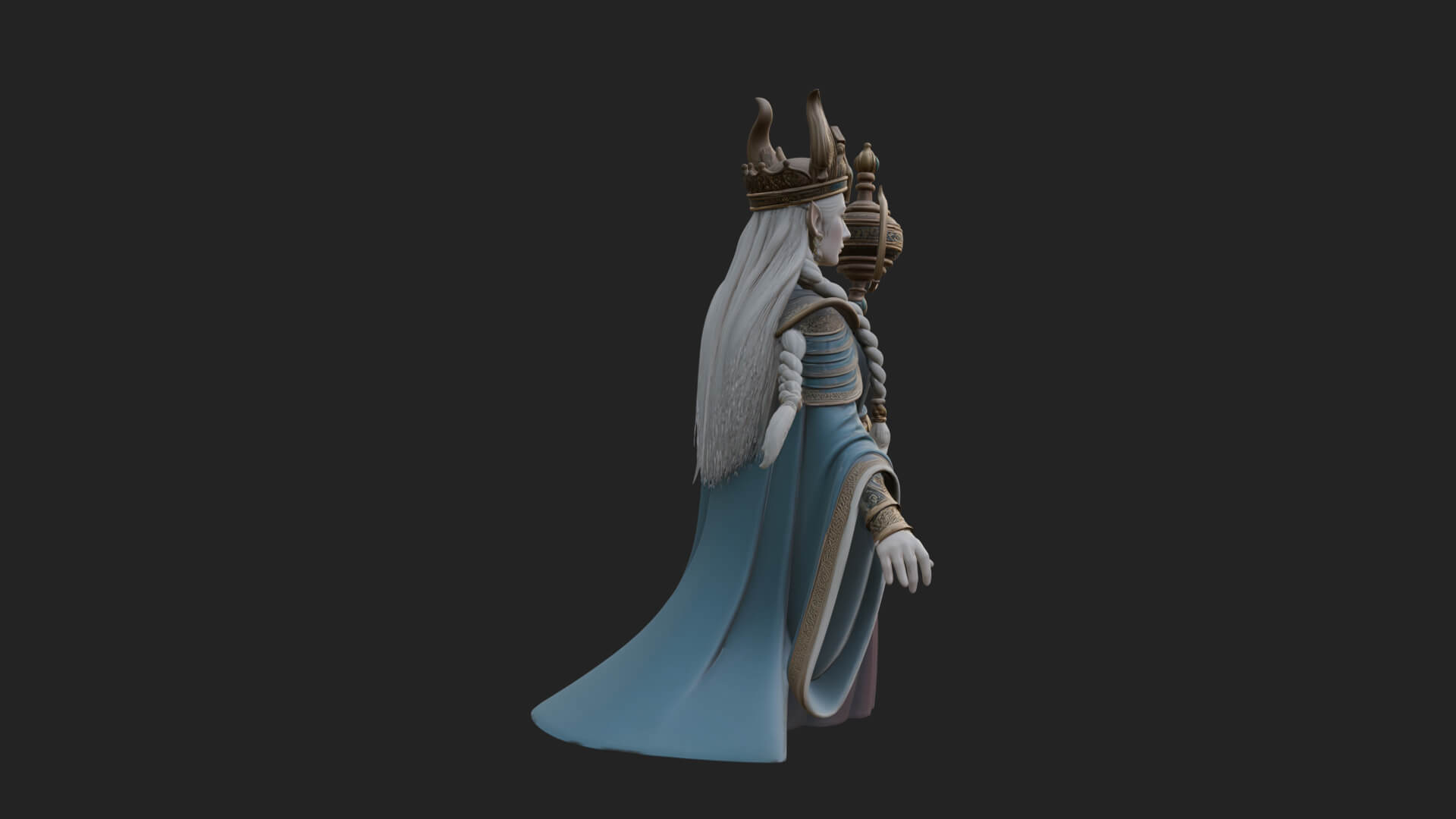 Elven Queen Statue Design 24 3D Print Model 3D Model