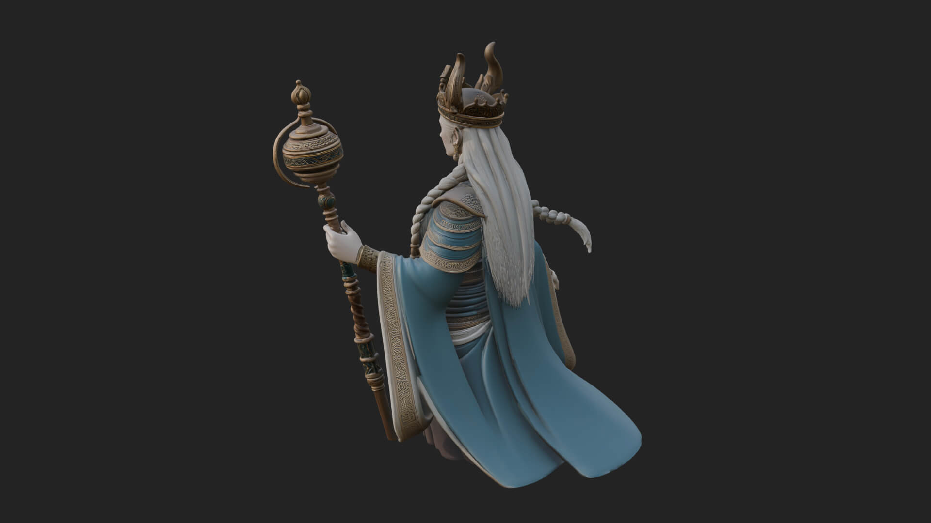 Elven Queen Statue Design 24 3D Print Model 3D Model