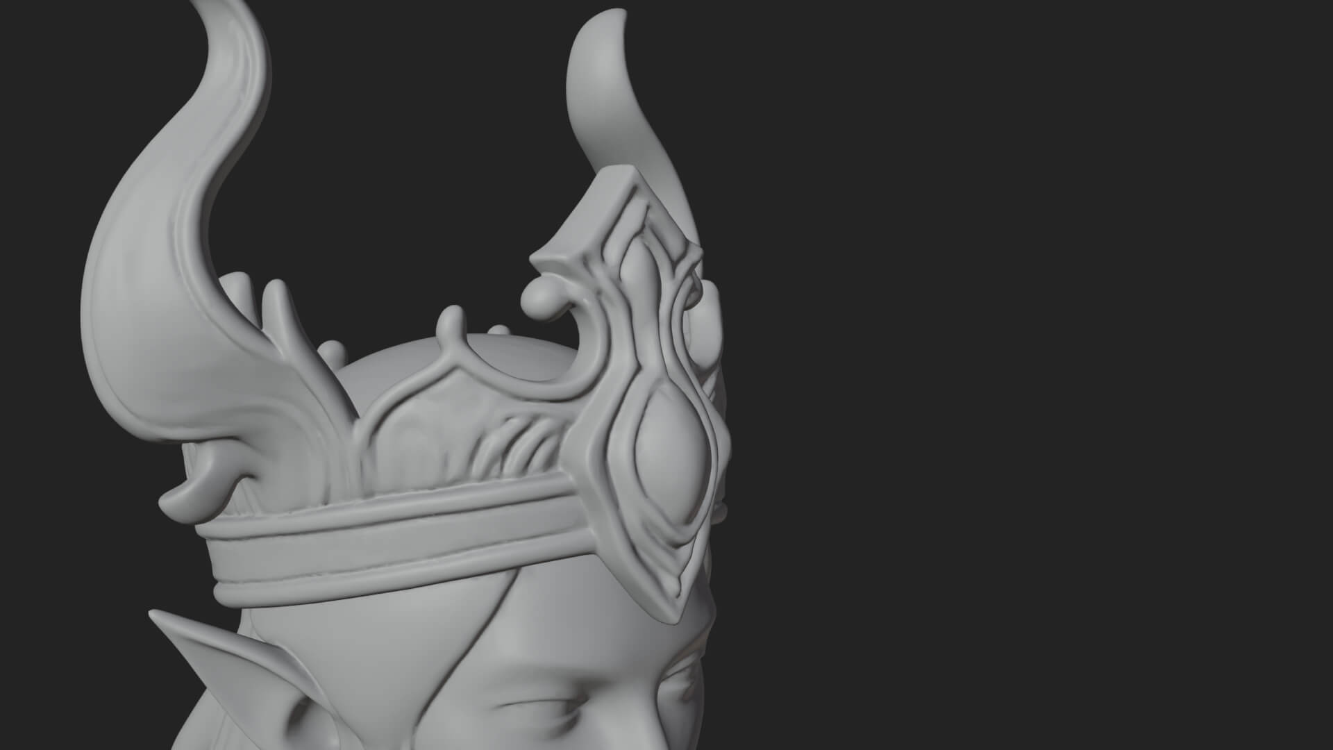 Elven Queen Statue Design 24 3D Print Model 3D Model