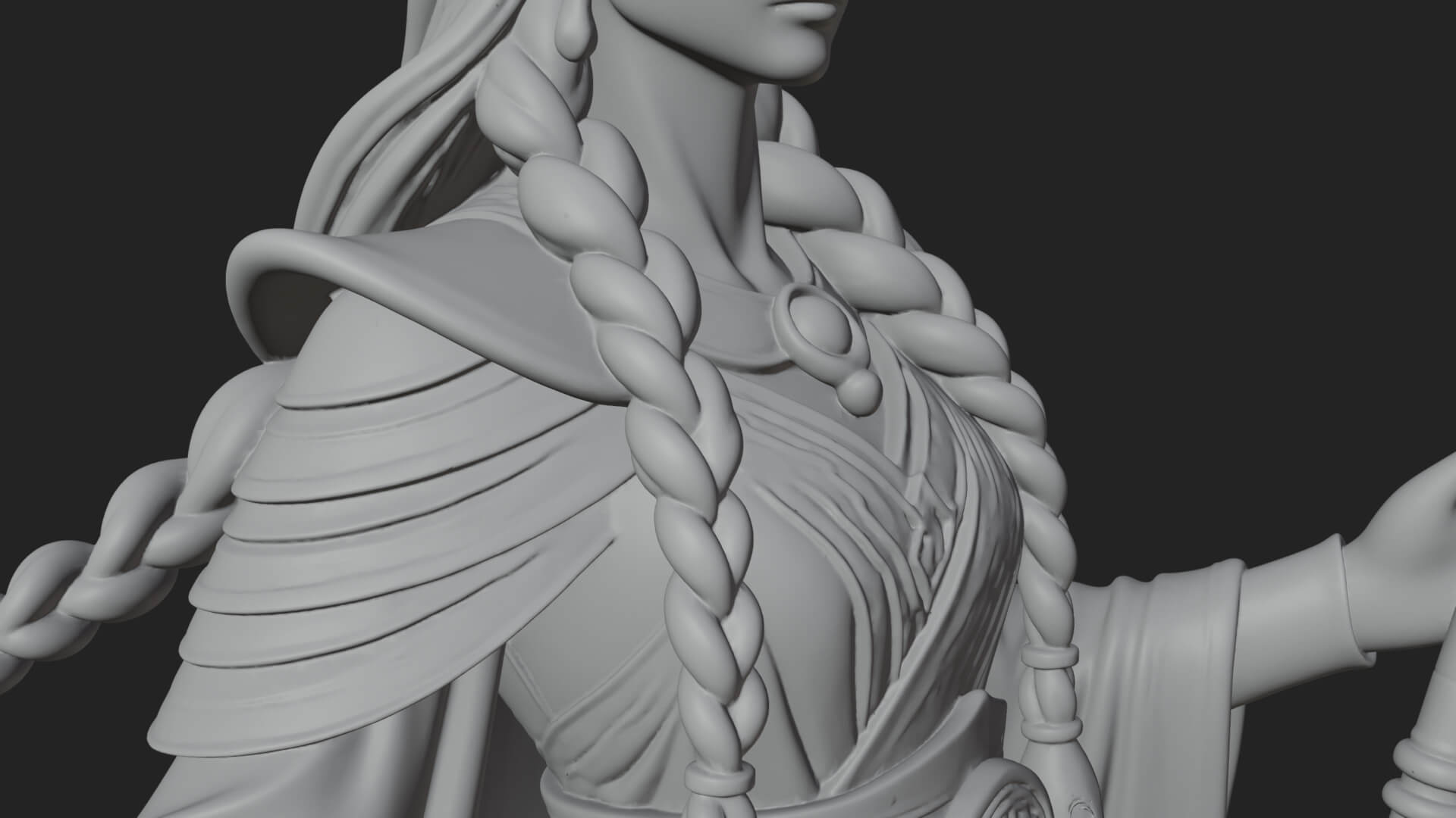 Elven Queen Statue Design 24 3D Print Model 3D Model