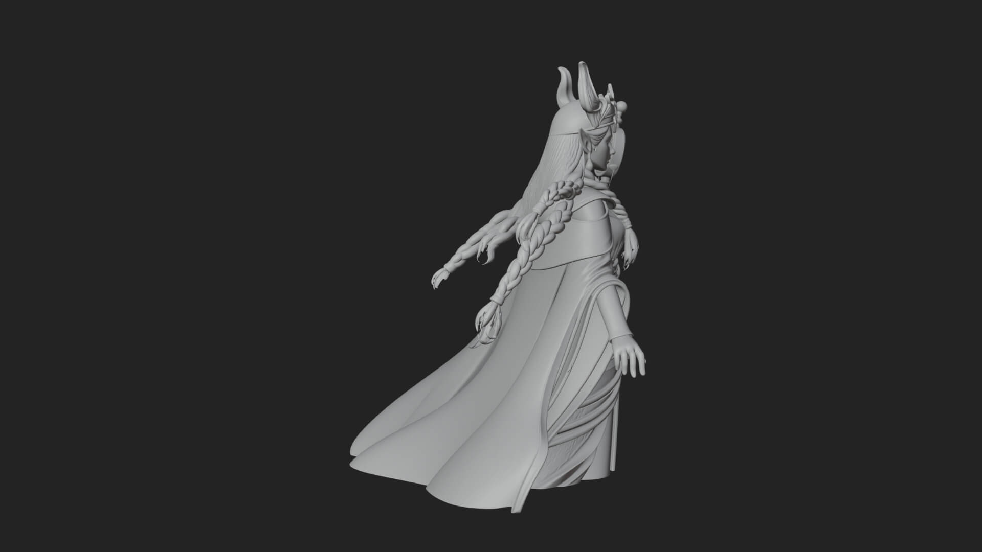 Elven Queen Statue Design 25 3D Print Model 3D Model