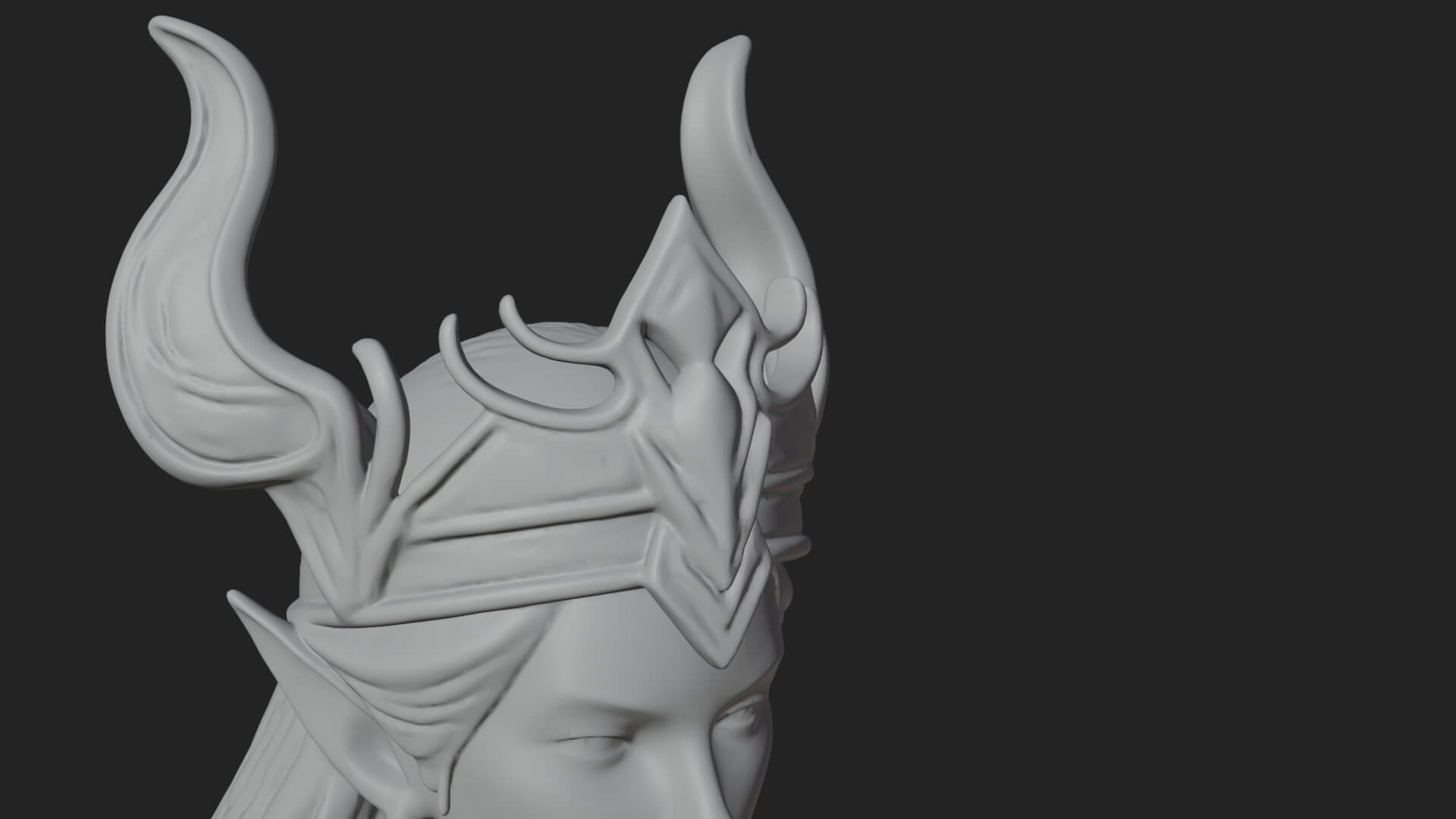 Elven Queen Statue Design 25 3D Print Model 3D Model