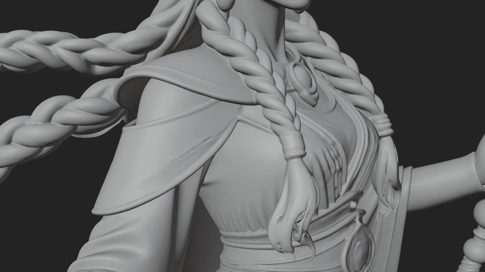 Elven Queen Statue Design 25 3D Print Model 3D Model