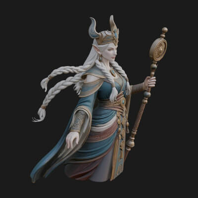 Elven Queen Statue Design 25 3D Print Model