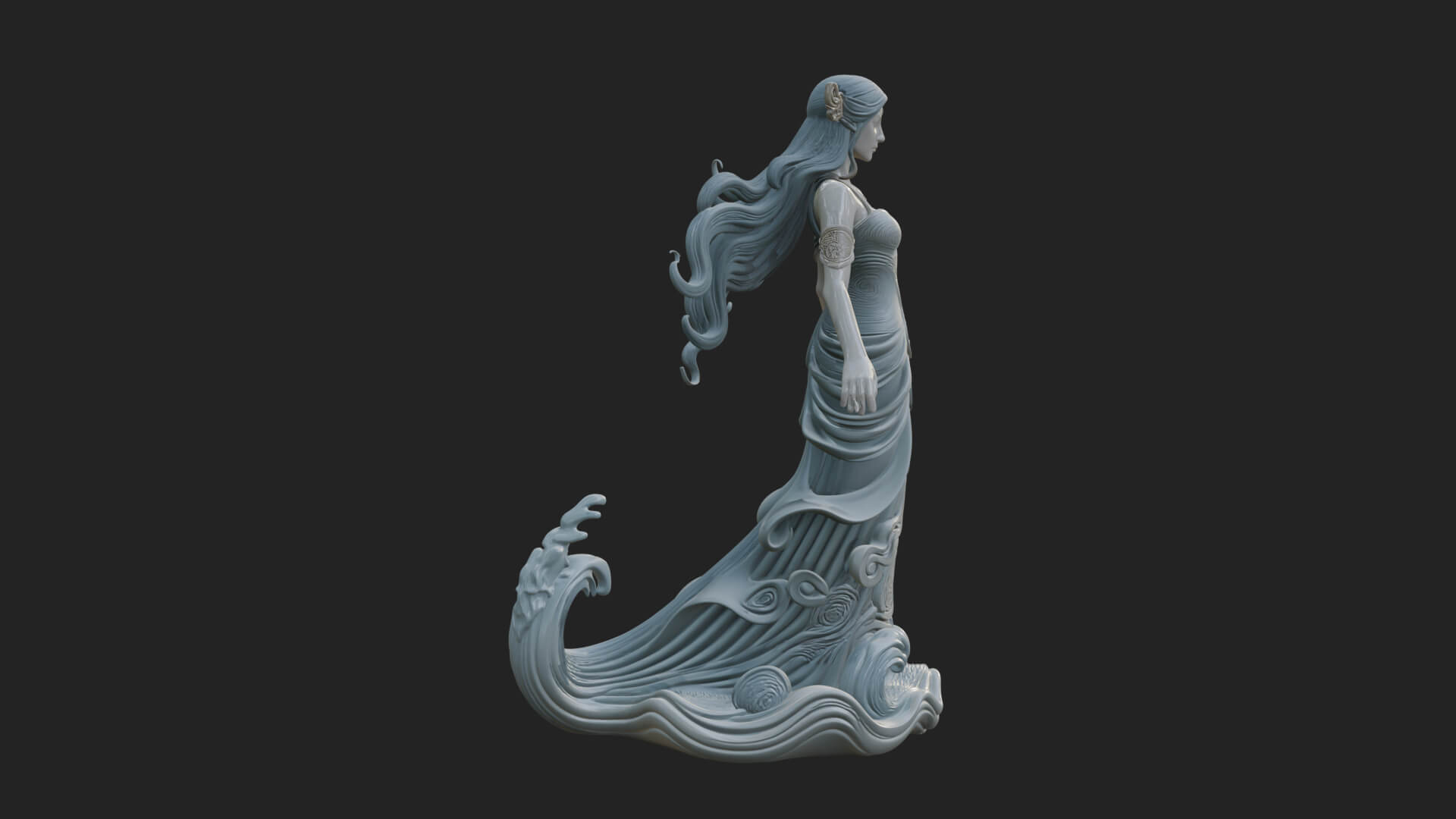 Elven Queen Statue Design 28 3d Print Model 3D Model
