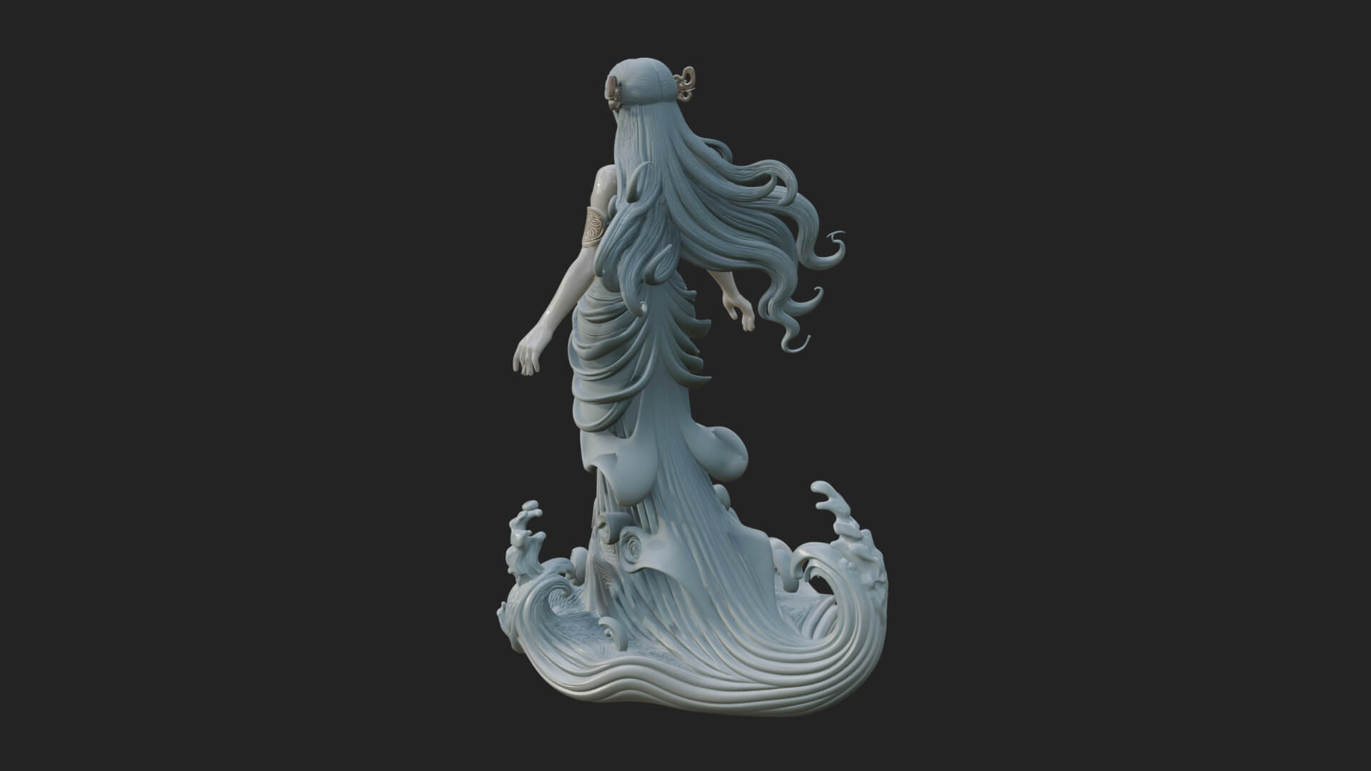 Elven Queen Statue Design 28 3d Print Model 3D Model