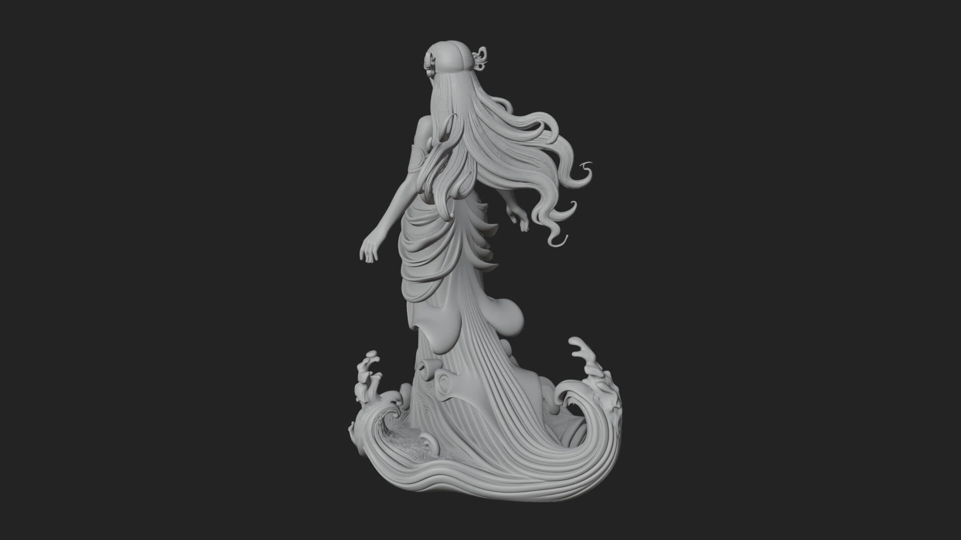 Elven Queen Statue Design 28 3d Print Model 3D Model
