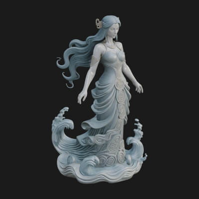 Elven Queen Statue Design 28 3d Print Model
