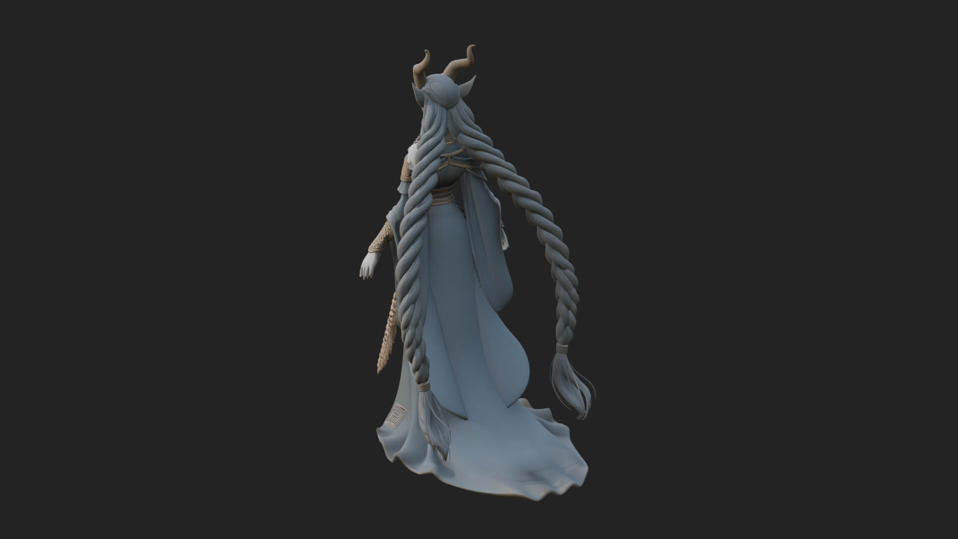 Elven Queen Statue Design 29 3D Print Model 3D Model