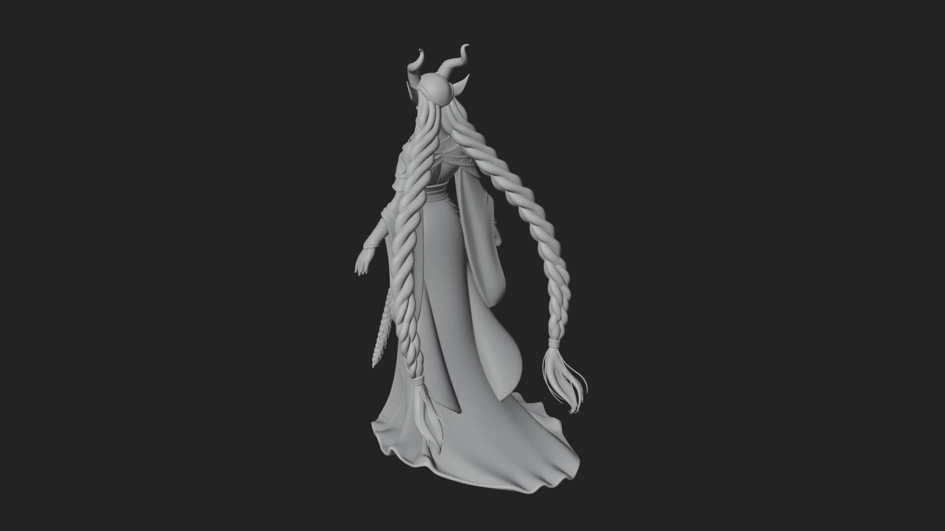Elven Queen Statue Design 29 3D Print Model 3D Model
