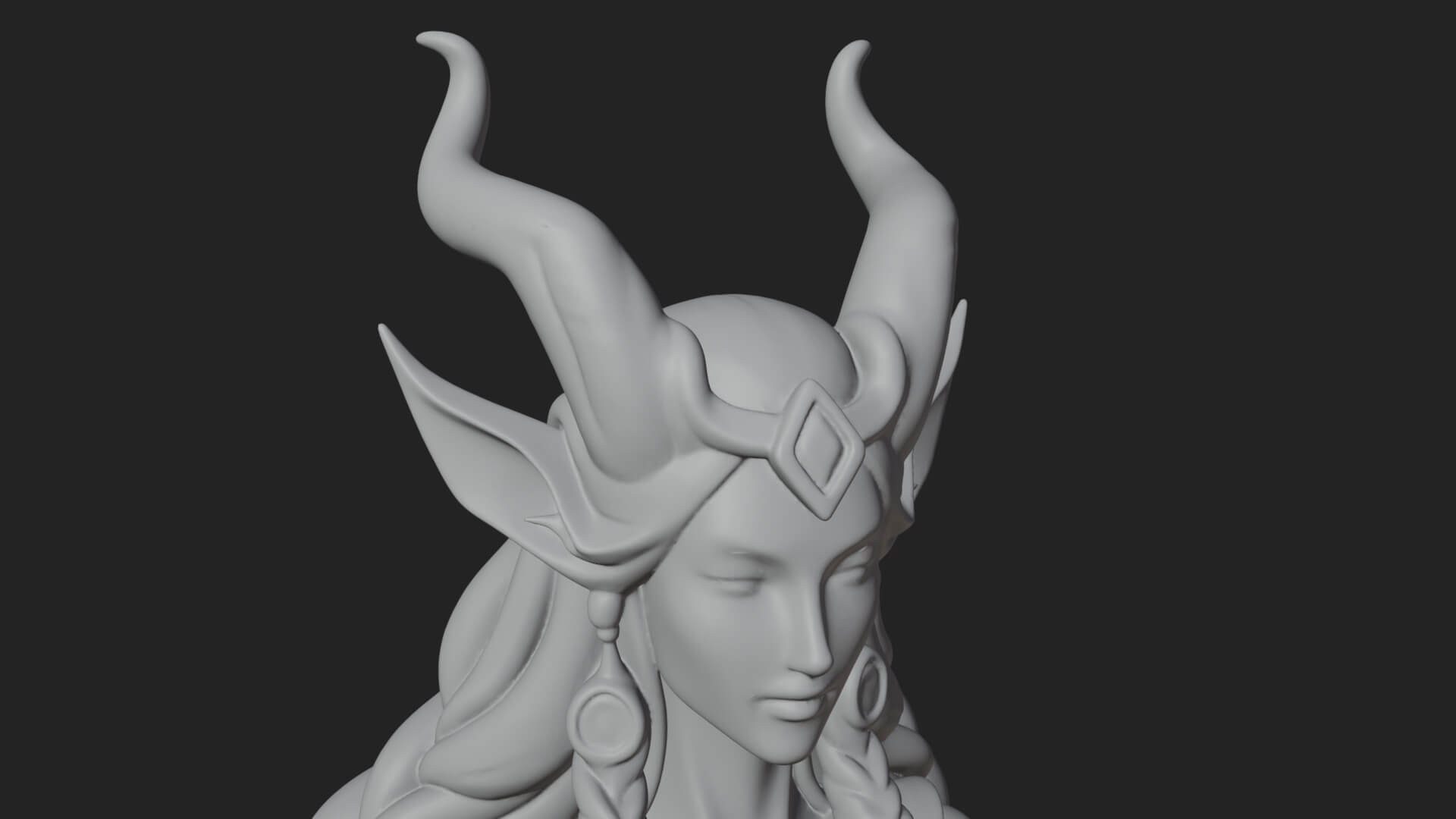 Elven Queen Statue Design 29 3D Print Model 3D Model