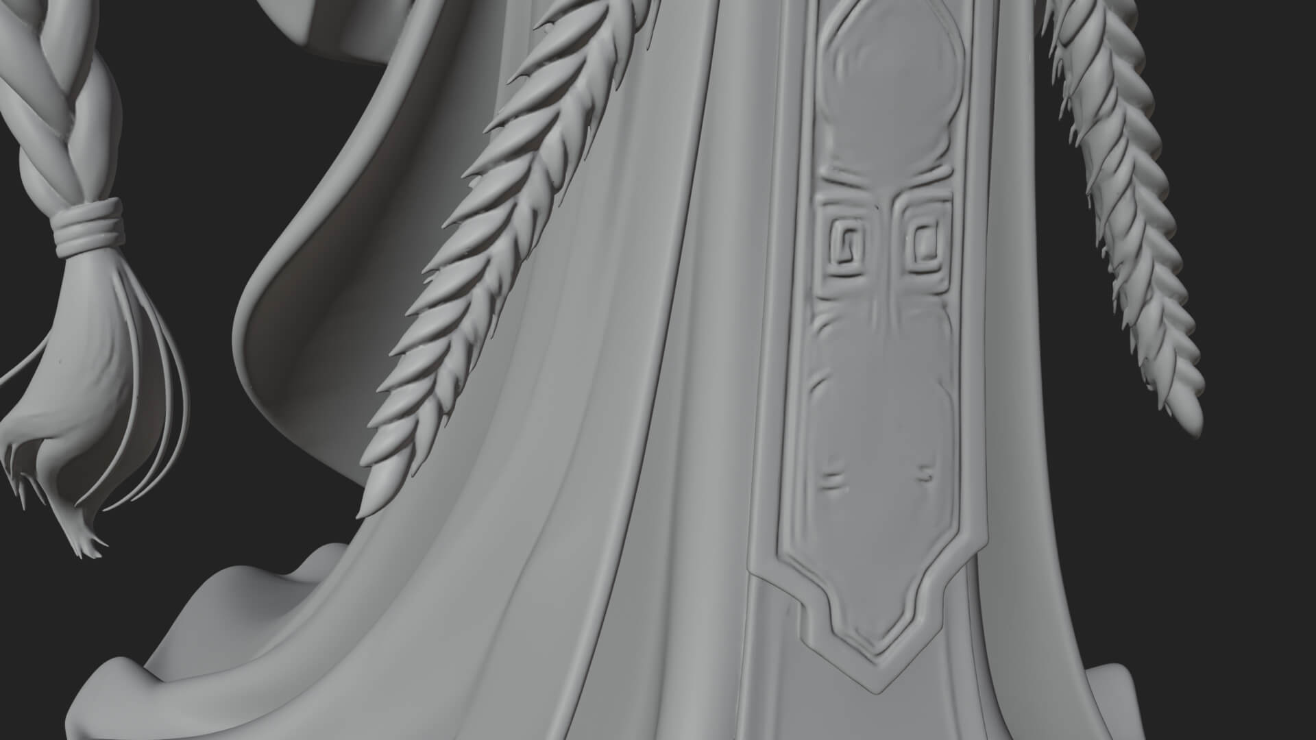 Elven Queen Statue Design 29 3D Print Model 3D Model