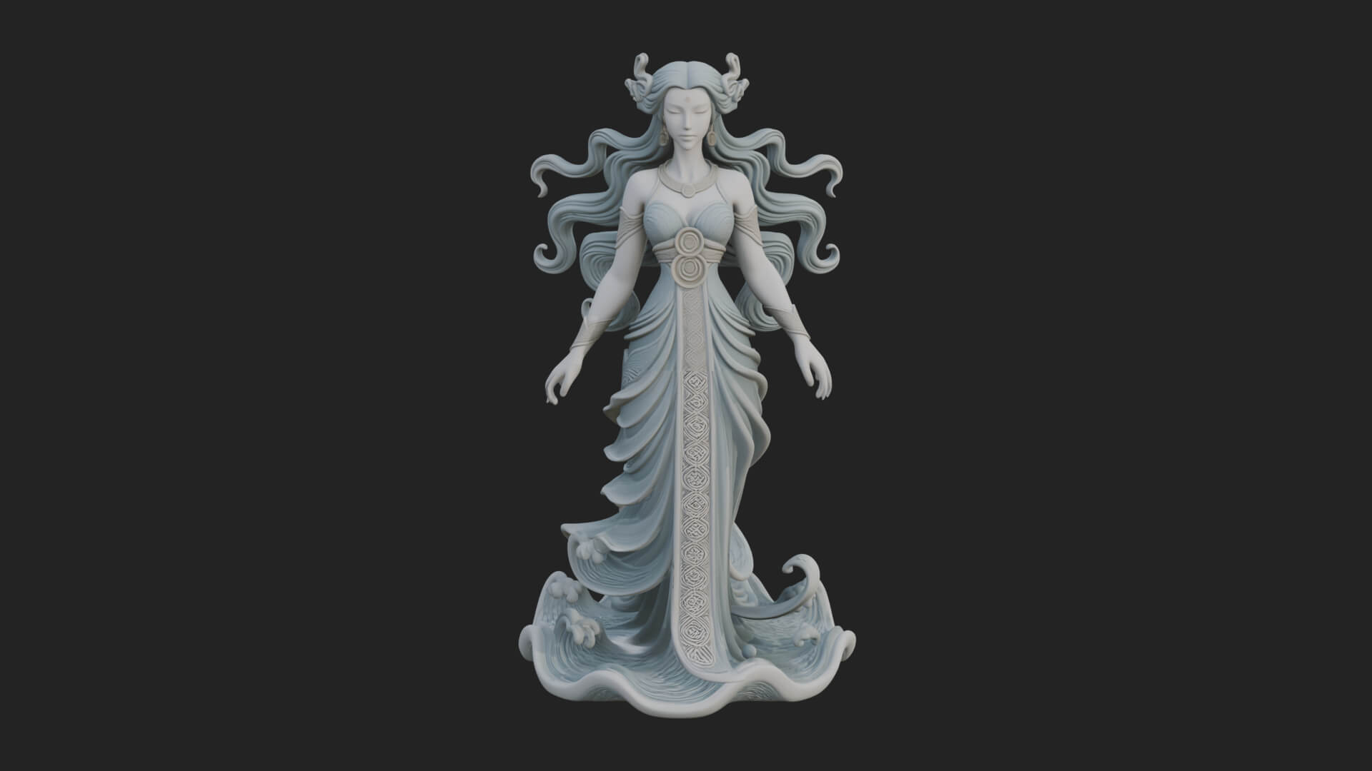 Elven Queen Statue Design 30 3D Print Model 3D Model