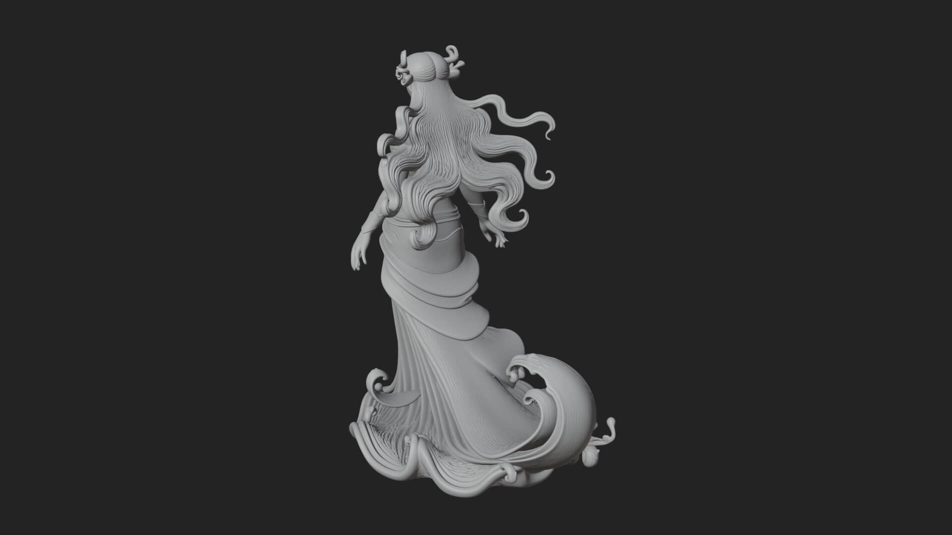 Elven Queen Statue Design 30 3D Print Model 3D Model