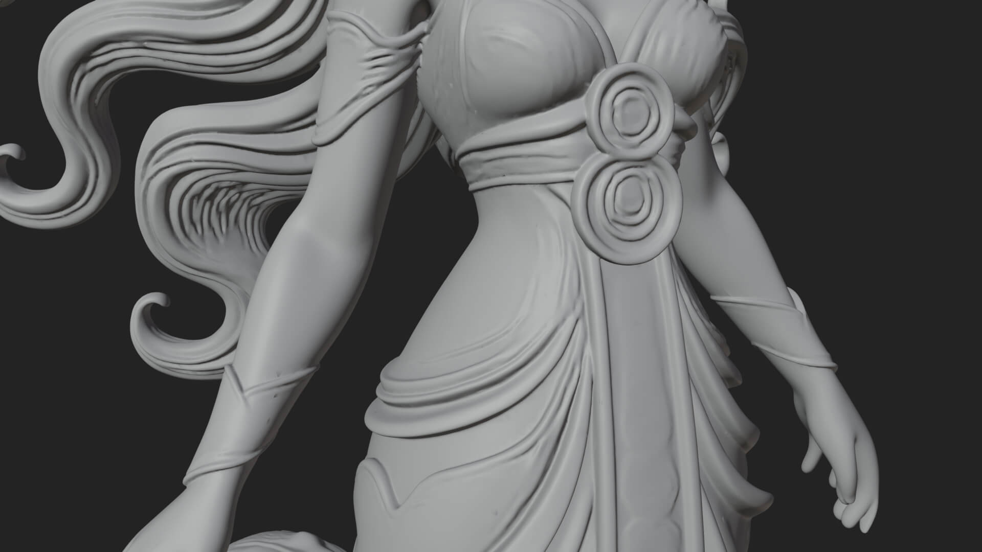 Elven Queen Statue Design 30 3D Print Model 3D Model