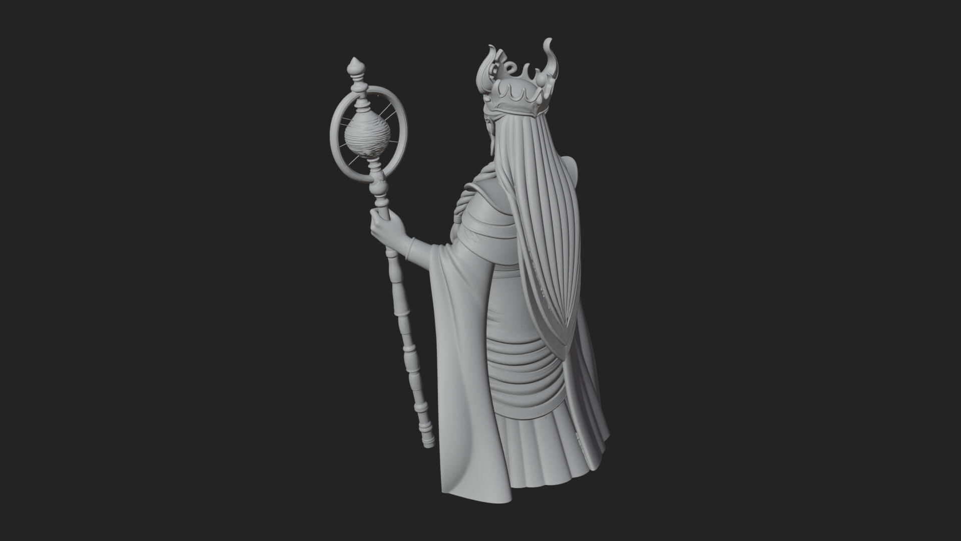 Elven Queen Statue Design 31 3D Print Model 3D Model