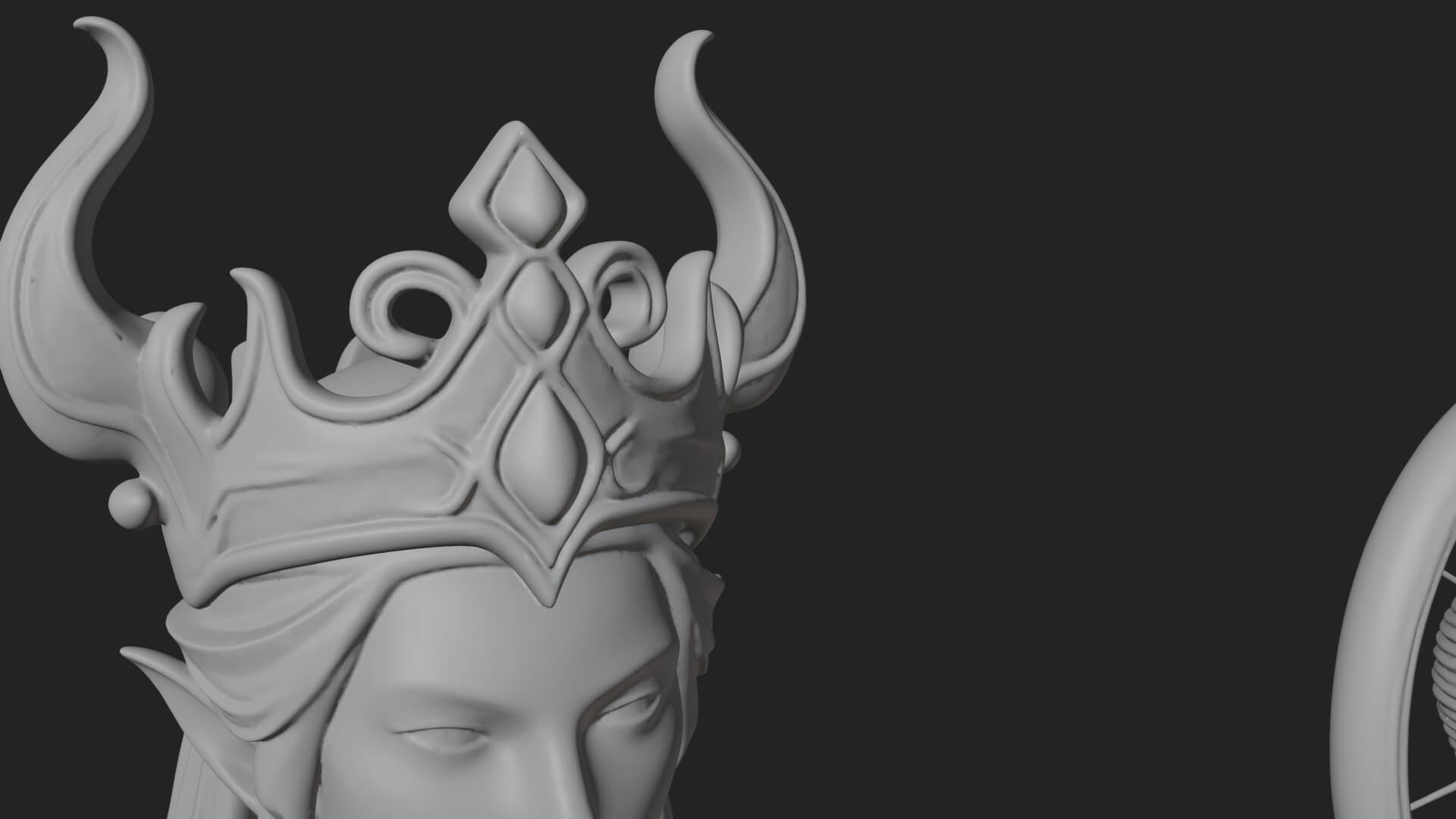 Elven Queen Statue Design 31 3D Print Model 3D Model
