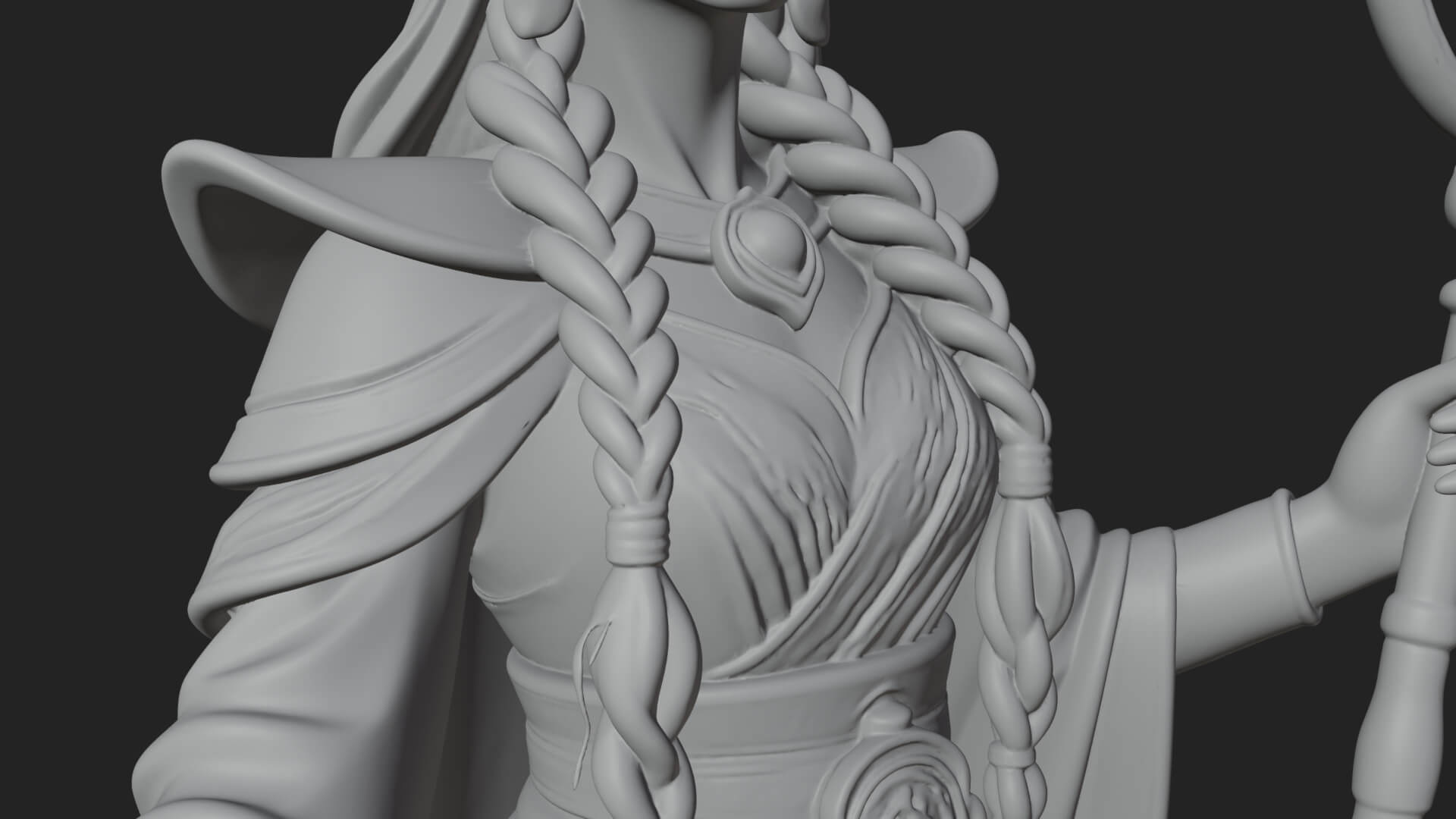Elven Queen Statue Design 31 3D Print Model 3D Model
