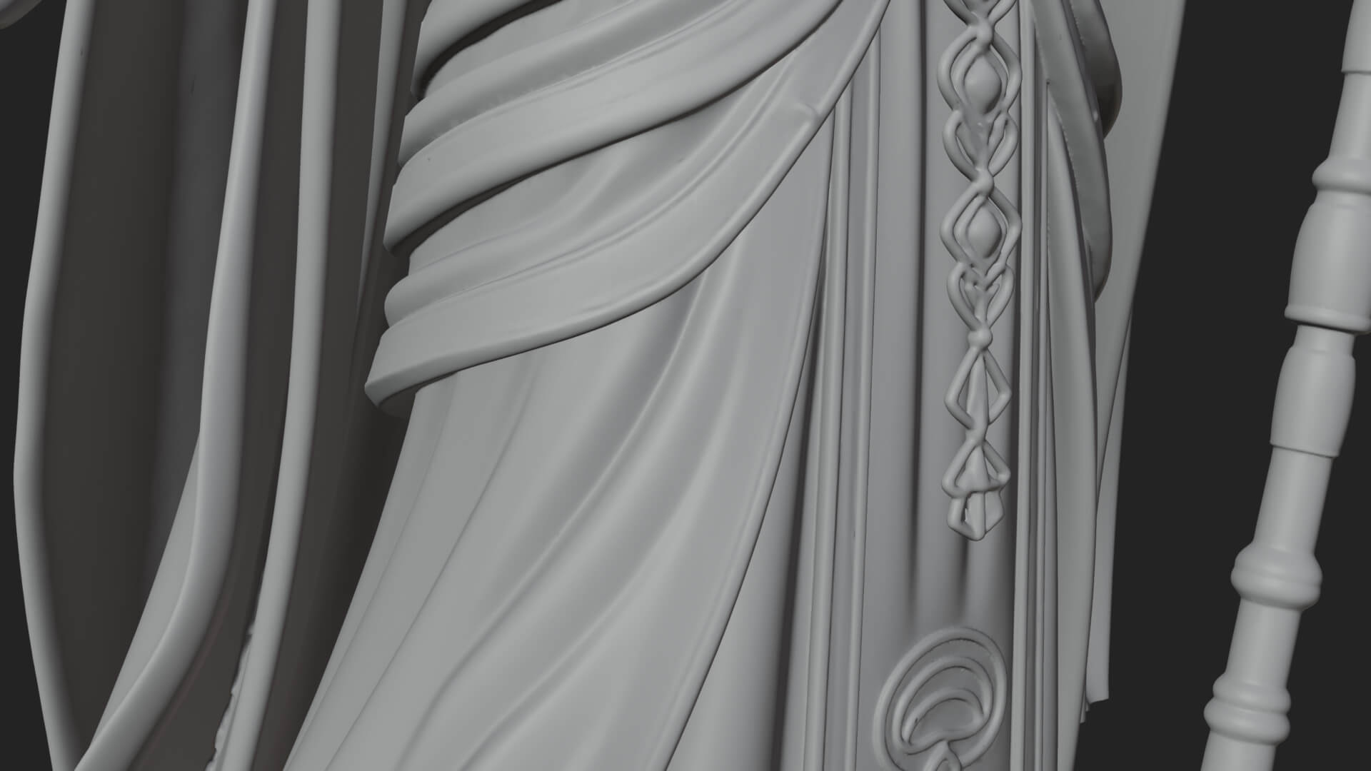 Elven Queen Statue Design 31 3D Print Model 3D Model