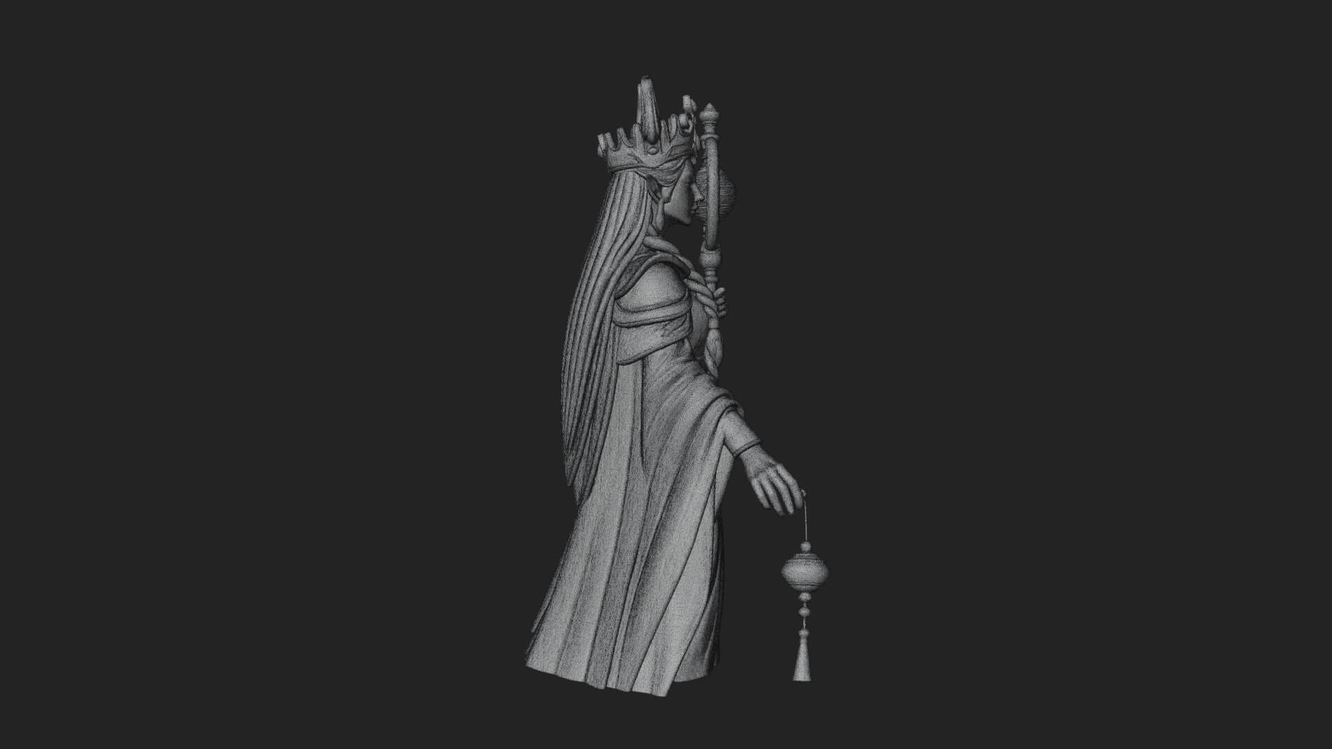 Elven Queen Statue Design 31 3D Print Model 3D Model